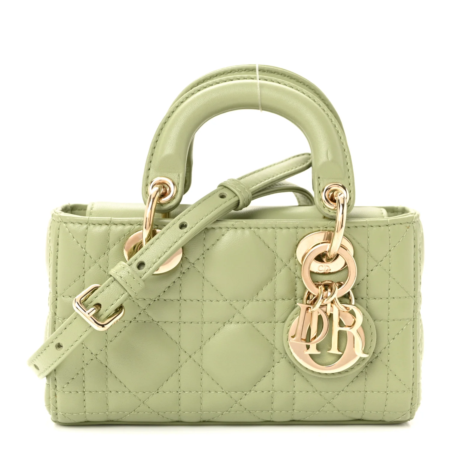 Lambskin Cannage Micro Lady D-Joy Ethereal Green