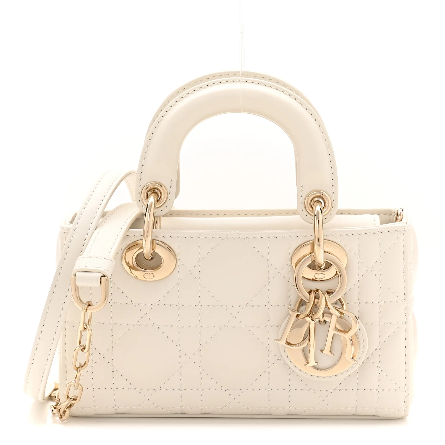 Lambskin Cannage Micro Lady D-Joy Latte