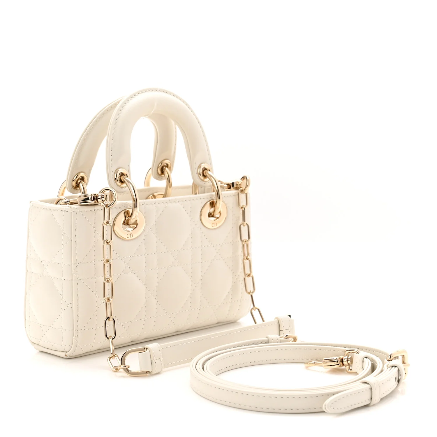 Lambskin Cannage Micro Lady D-Joy Latte - Image 3