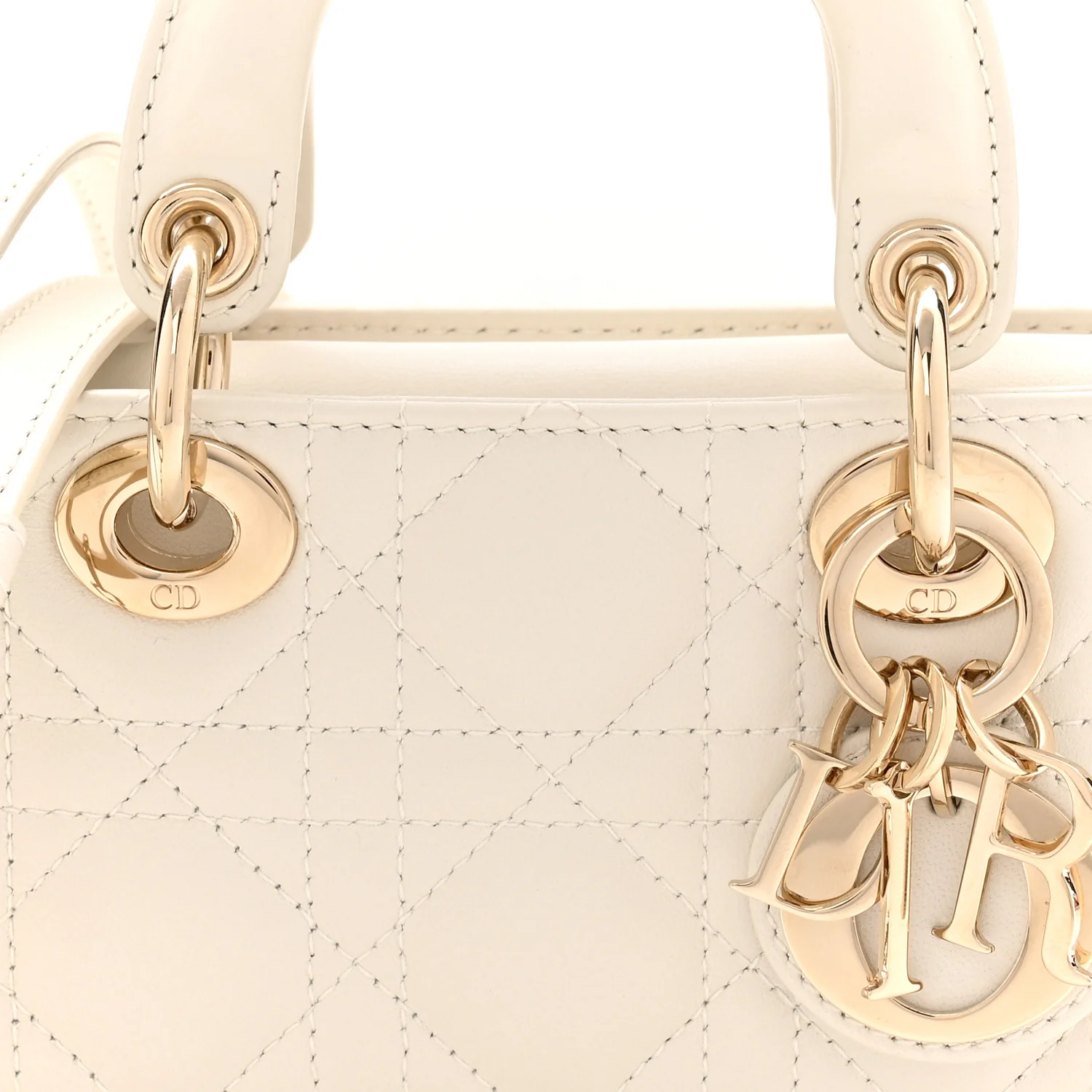 Lambskin Cannage Micro Lady D-Joy Latte - Image 8