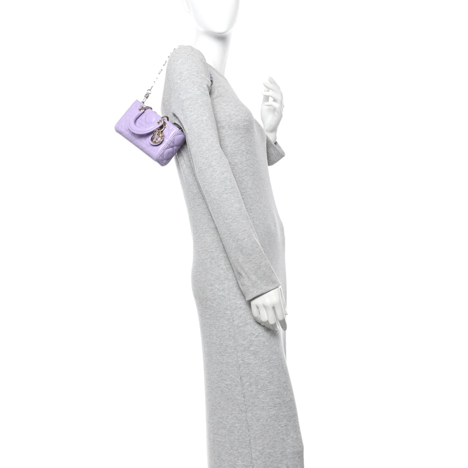 Lambskin Cannage Micro Lady D-Joy Lilas - Image 2