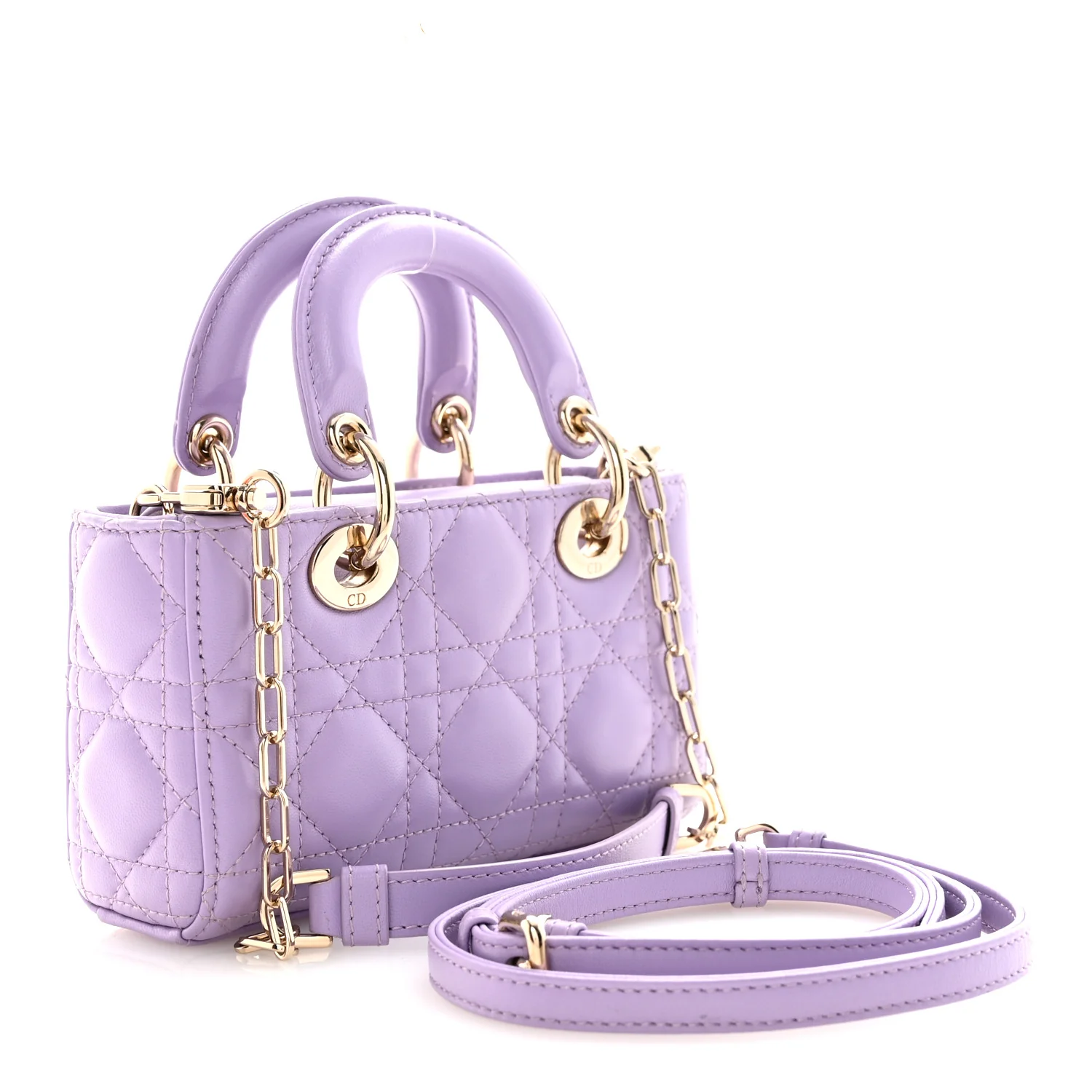 Lambskin Cannage Micro Lady D-Joy Lilas - Image 3