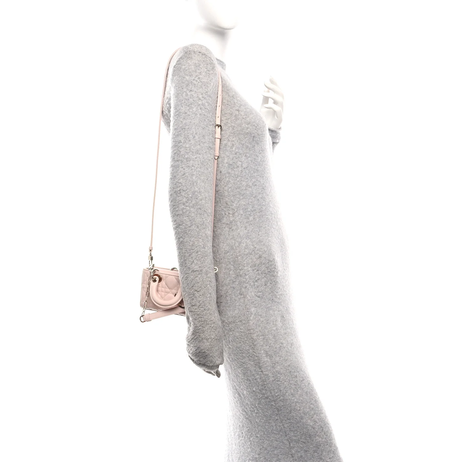 Lambskin Cannage Micro Lady D-Joy Powder Pink - Image 2