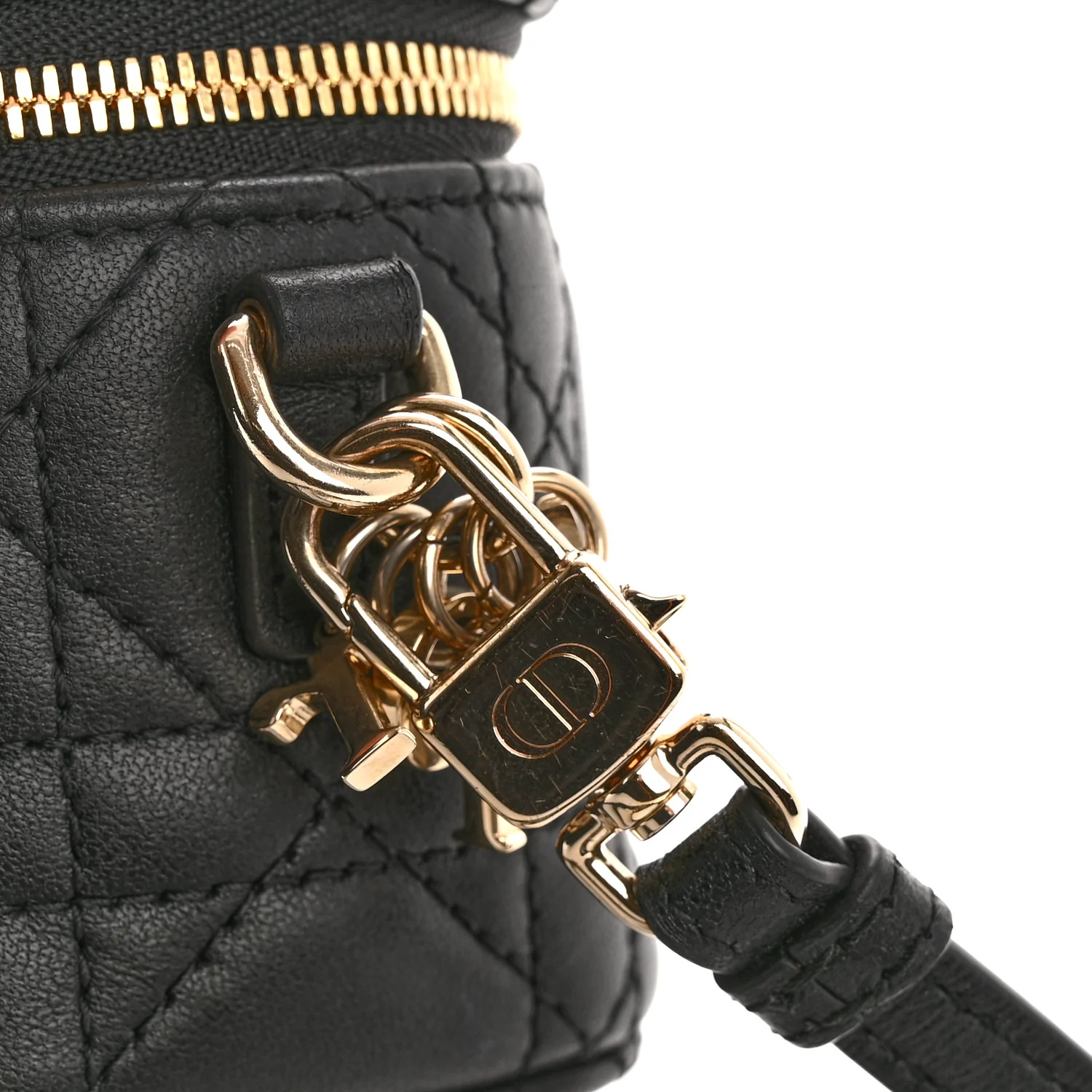 Lambskin Cannage Micro Lady Dior Vanity Case Black - Image 12