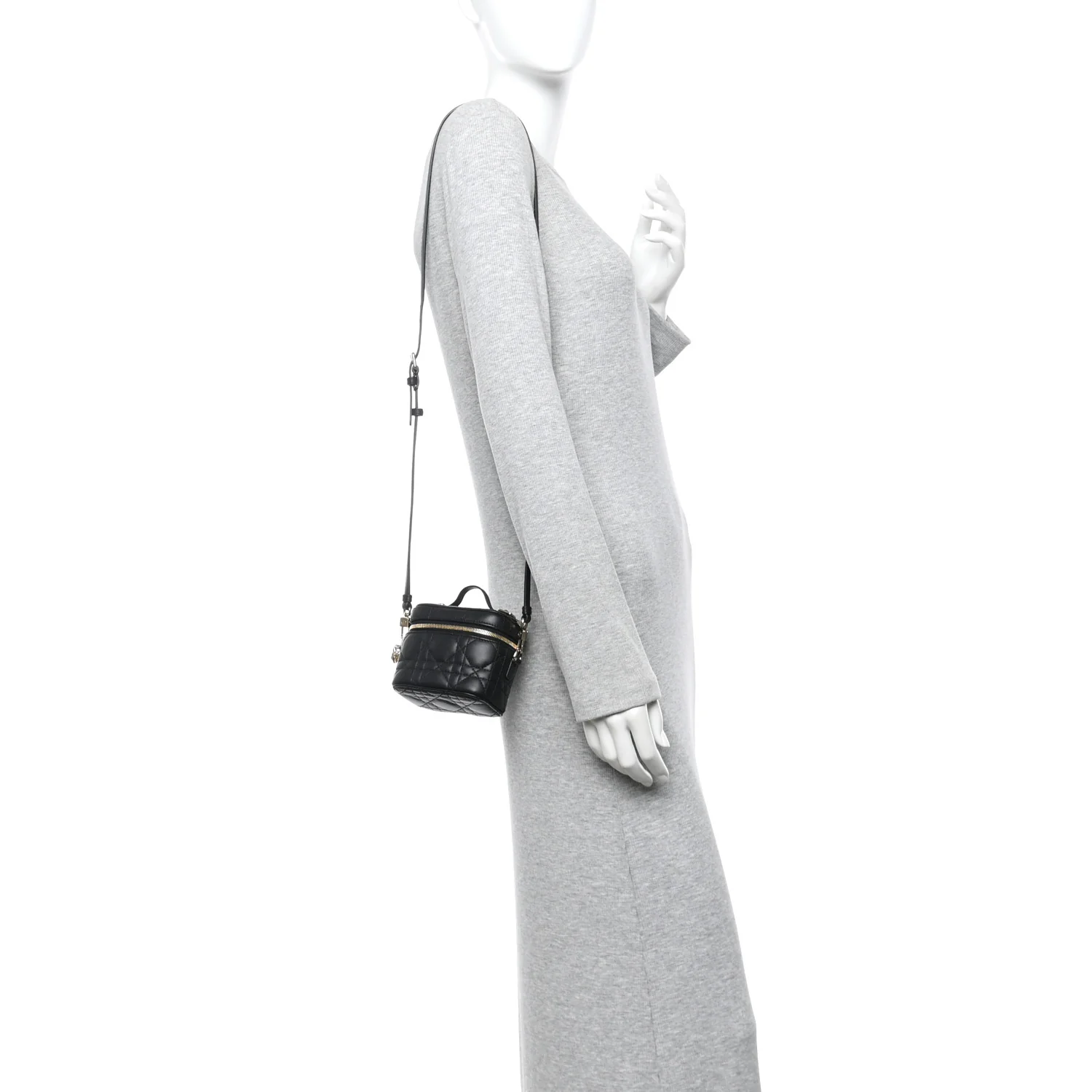 Lambskin Cannage Micro Lady Dior Vanity Case Black - Image 2