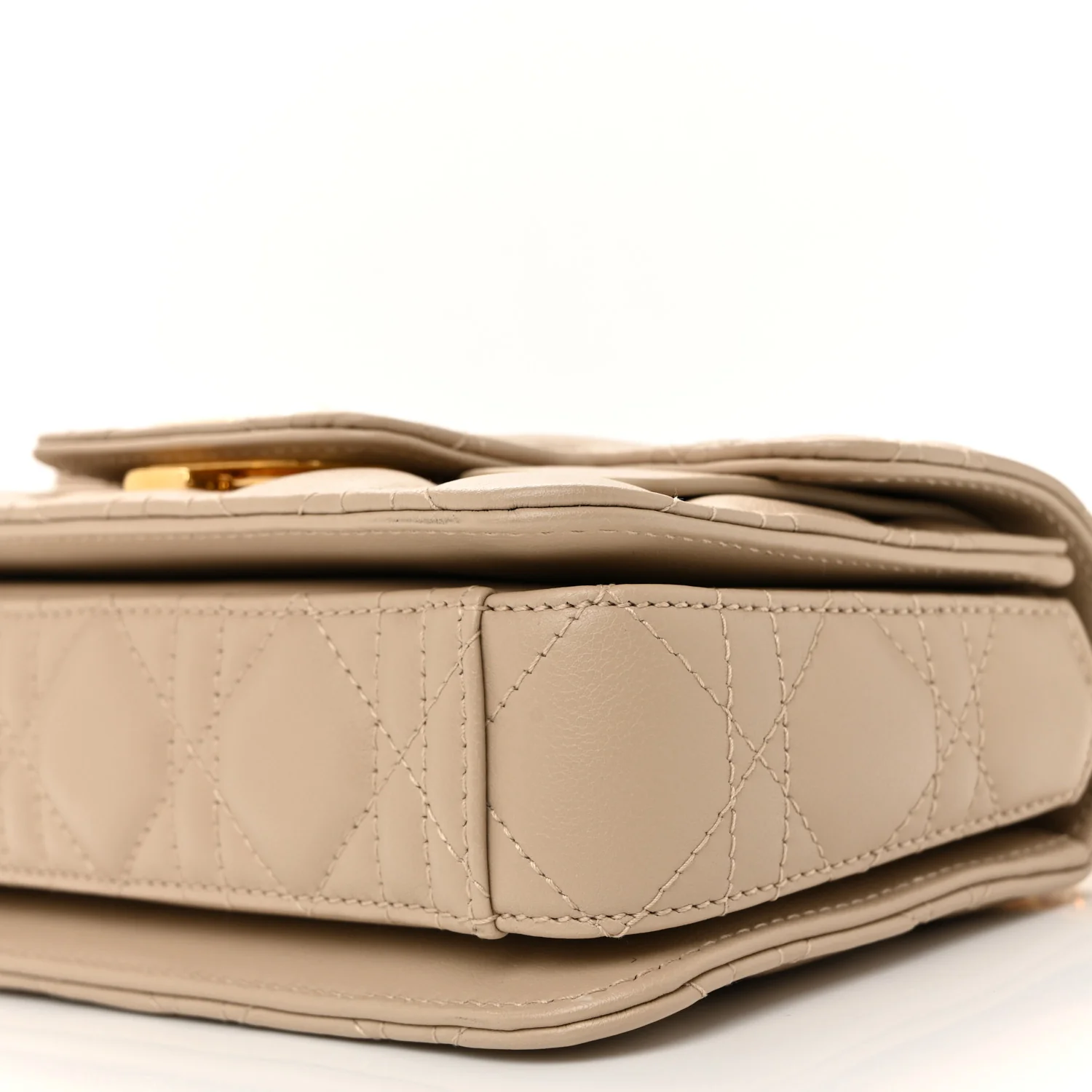 Lambskin Cannage Mini Jolie Top Handle Bag Beige - Image 10