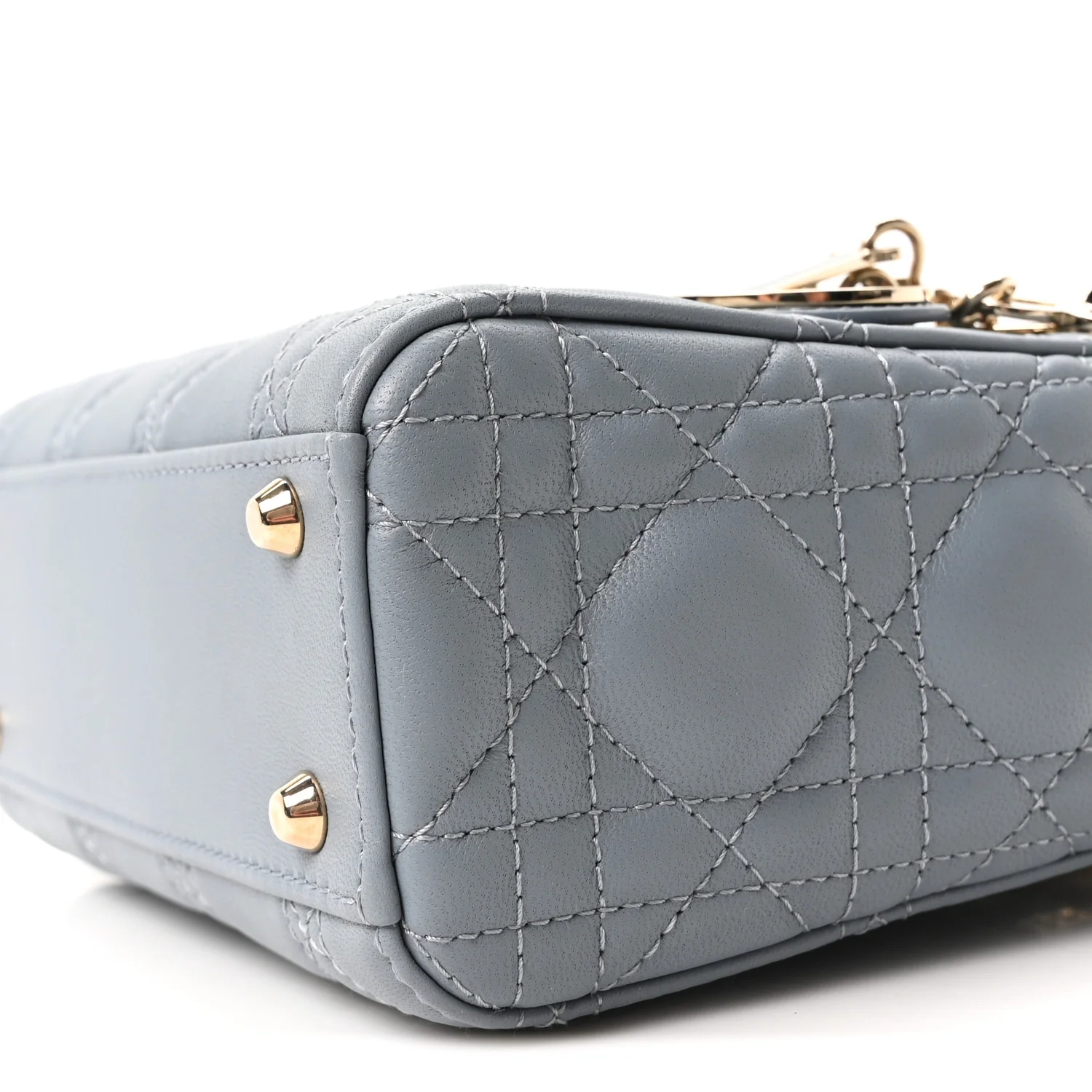 Lambskin Cannage Mini Lady Dior Cloud Blue - Image 10