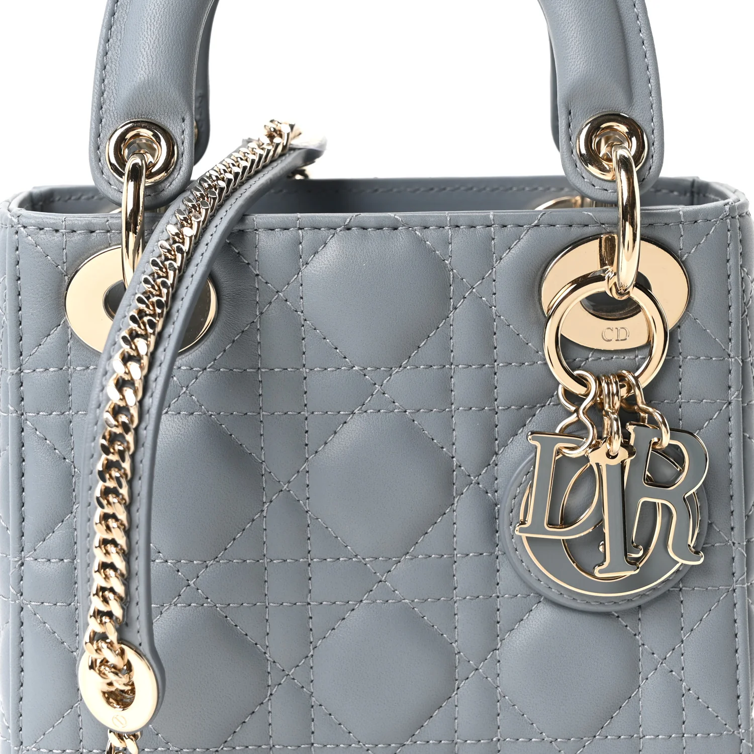 Lambskin Cannage Mini Lady Dior Cloud Blue - Image 8