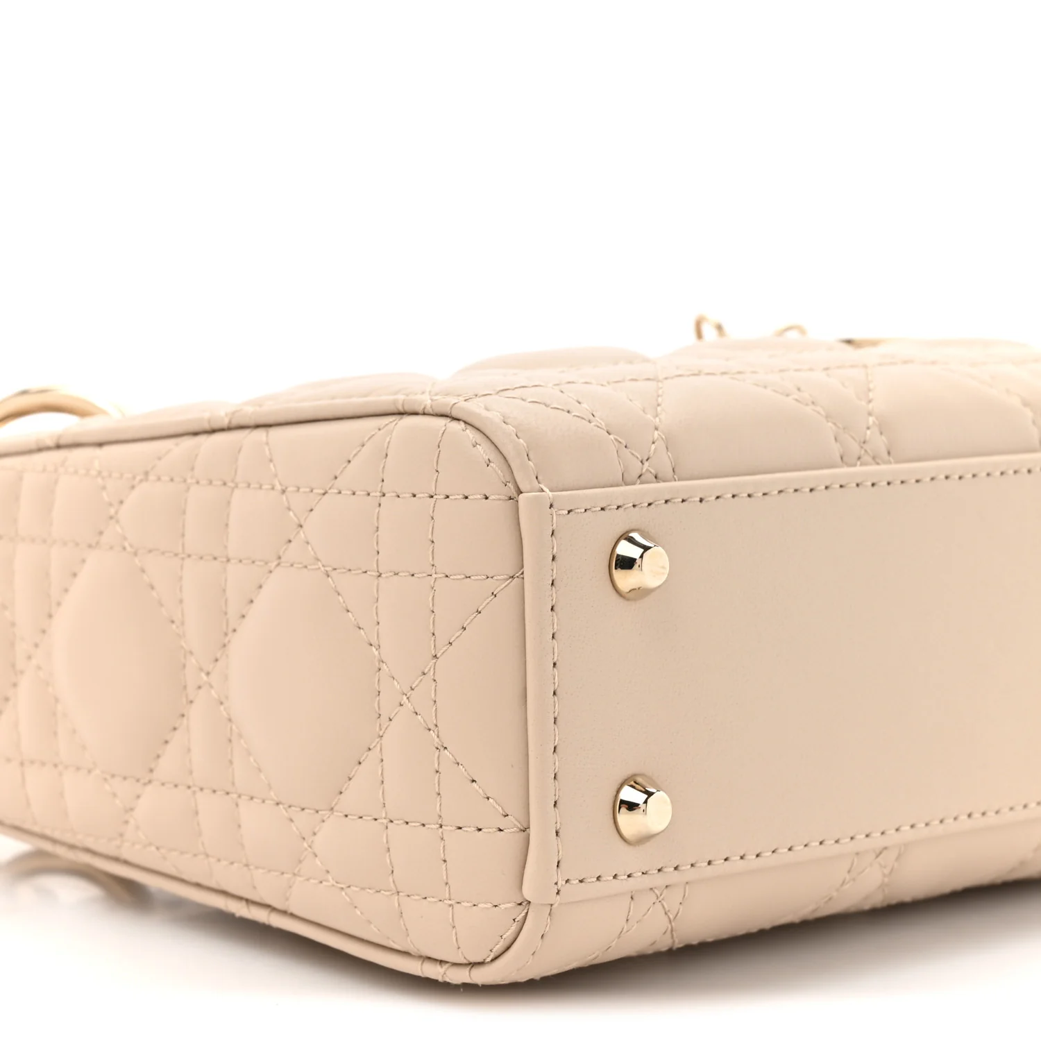 Lambskin Cannage Mini Lady Dior Powder Beige - Image 10