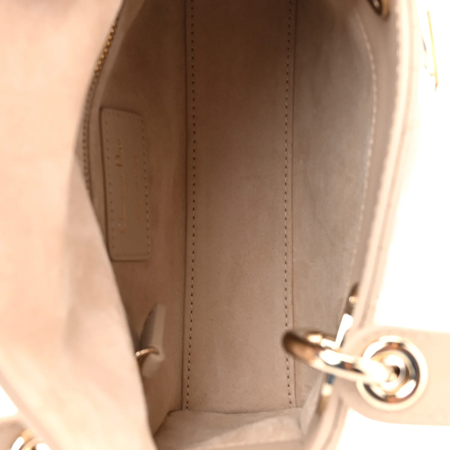 Lambskin Cannage Mini Lady Dior Powder Beige - Image 5