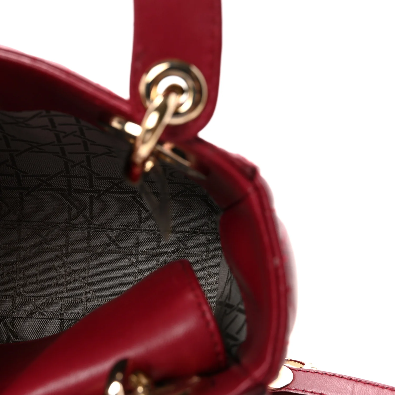 Lambskin Cannage Mini Lady Dior Red - Image 11