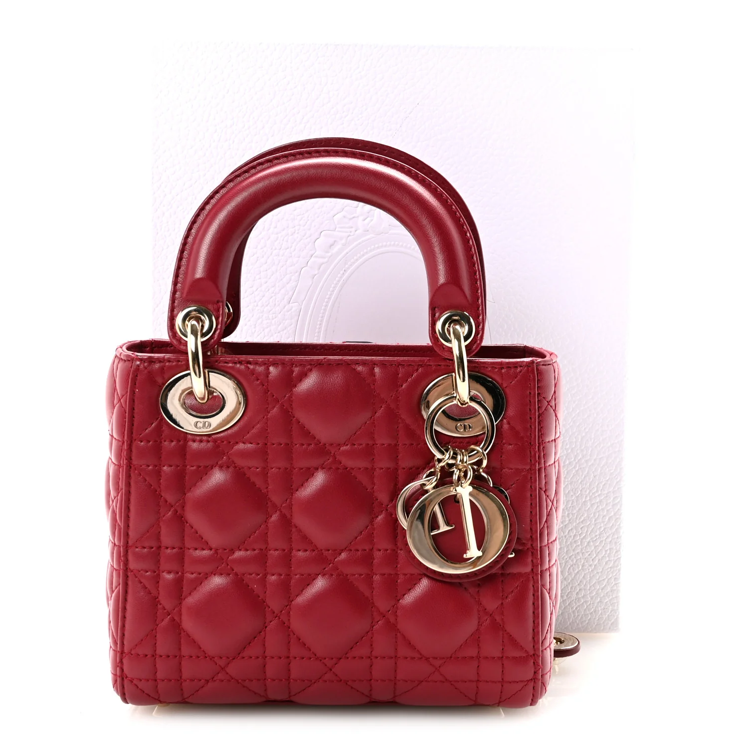 Lambskin Cannage Mini Lady Dior Red - Image 12