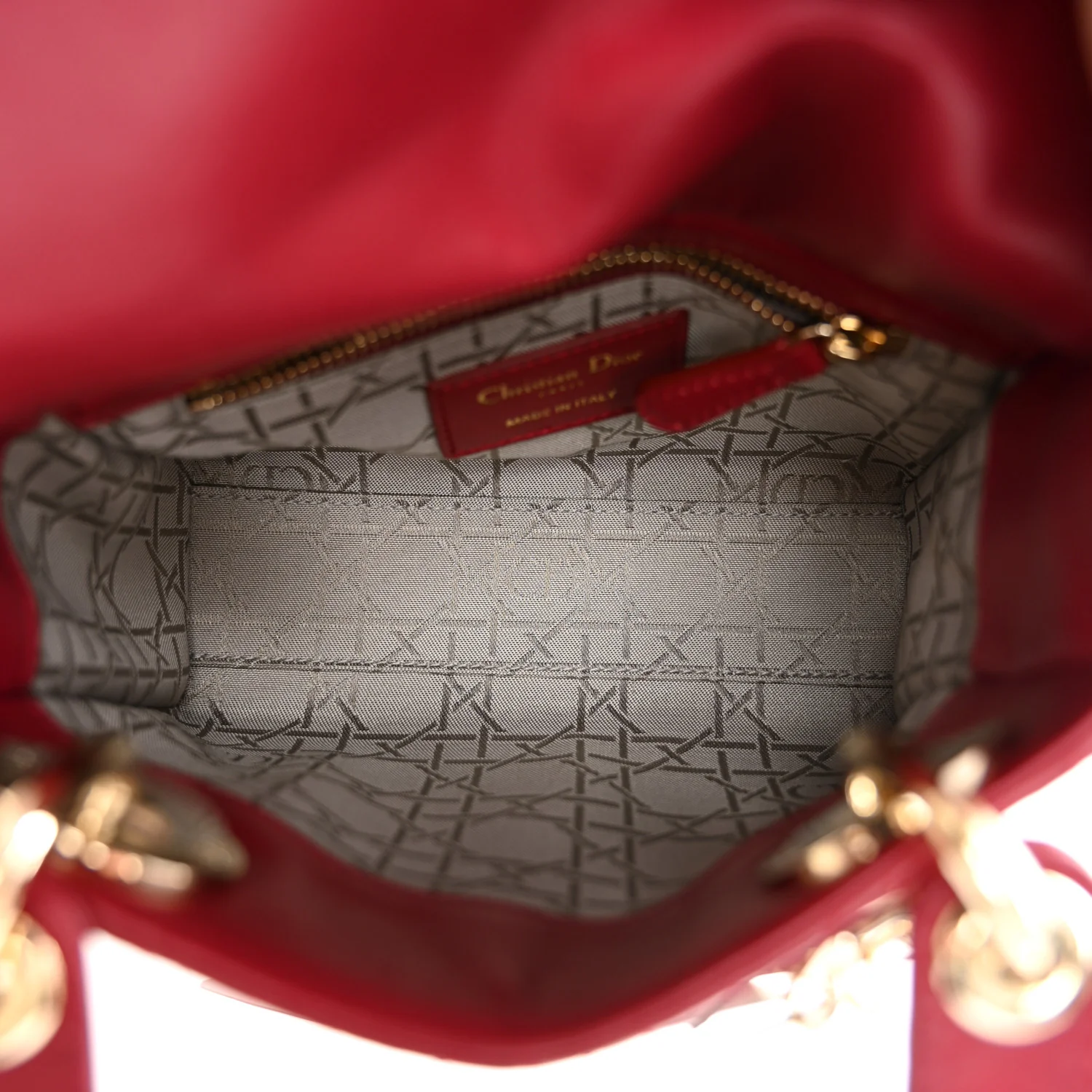 Lambskin Cannage Mini Lady Dior Red - Image 5