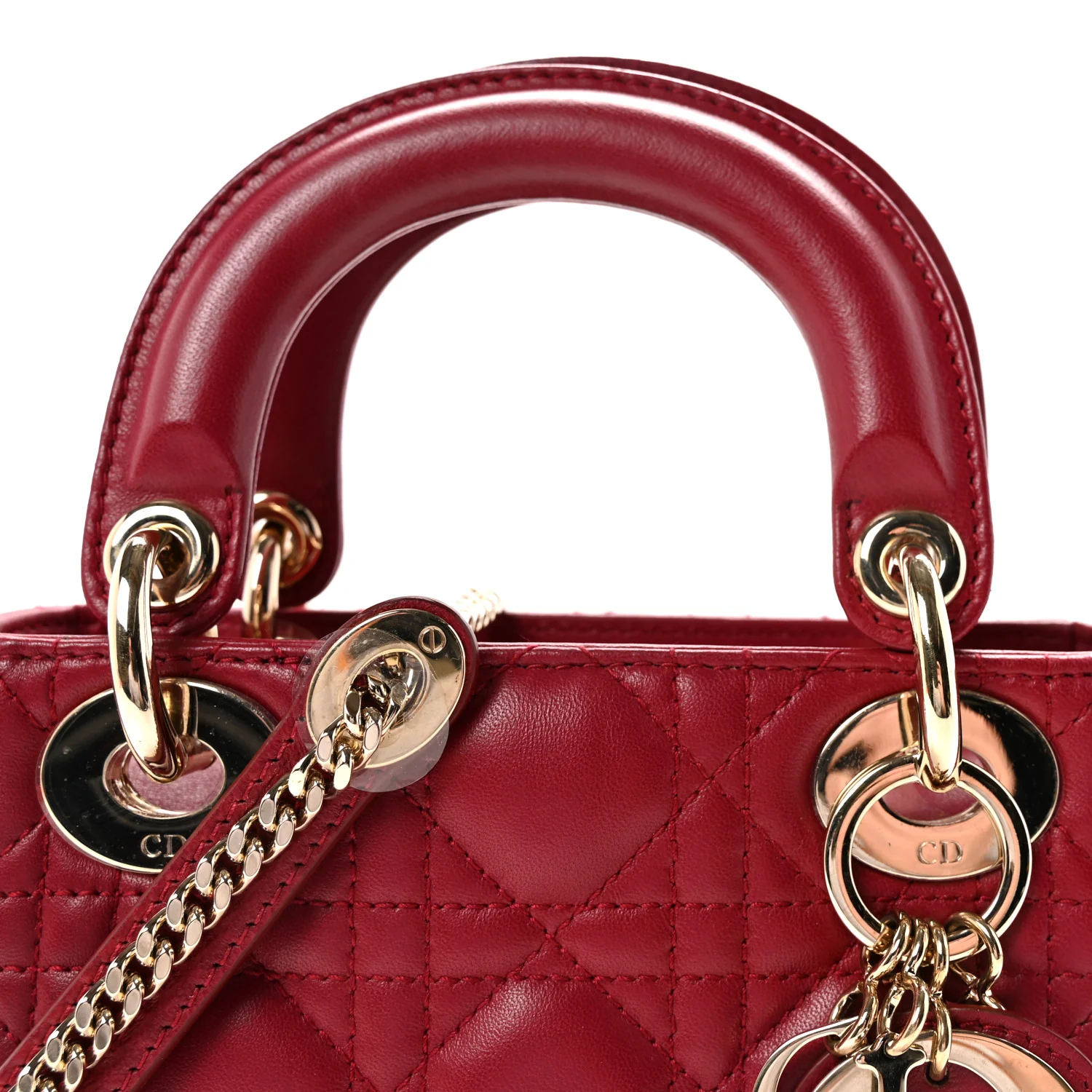 Lambskin Cannage Mini Lady Dior Red - Image 8