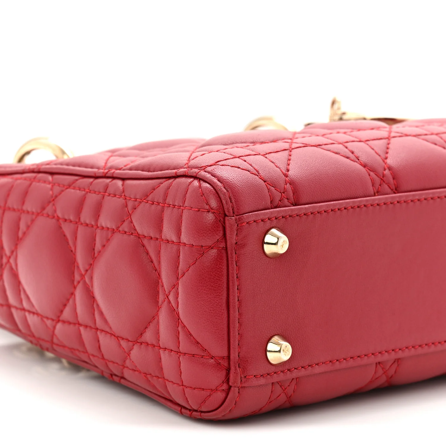 Lambskin Cannage Mini Lady Dior Red - Image 9