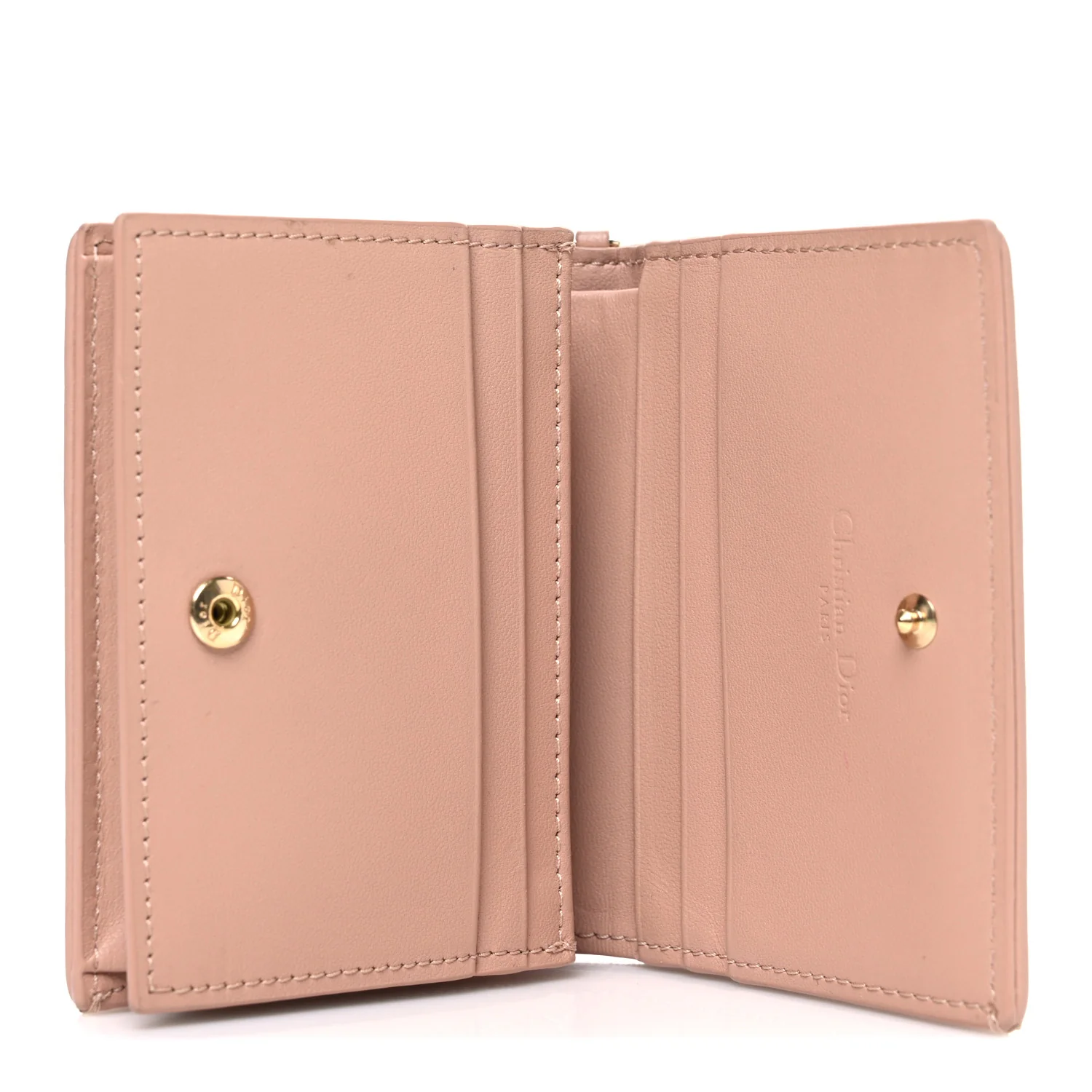 Lambskin Cannage Mini Lady Dior Wallet Rose Des Vents - Image 5