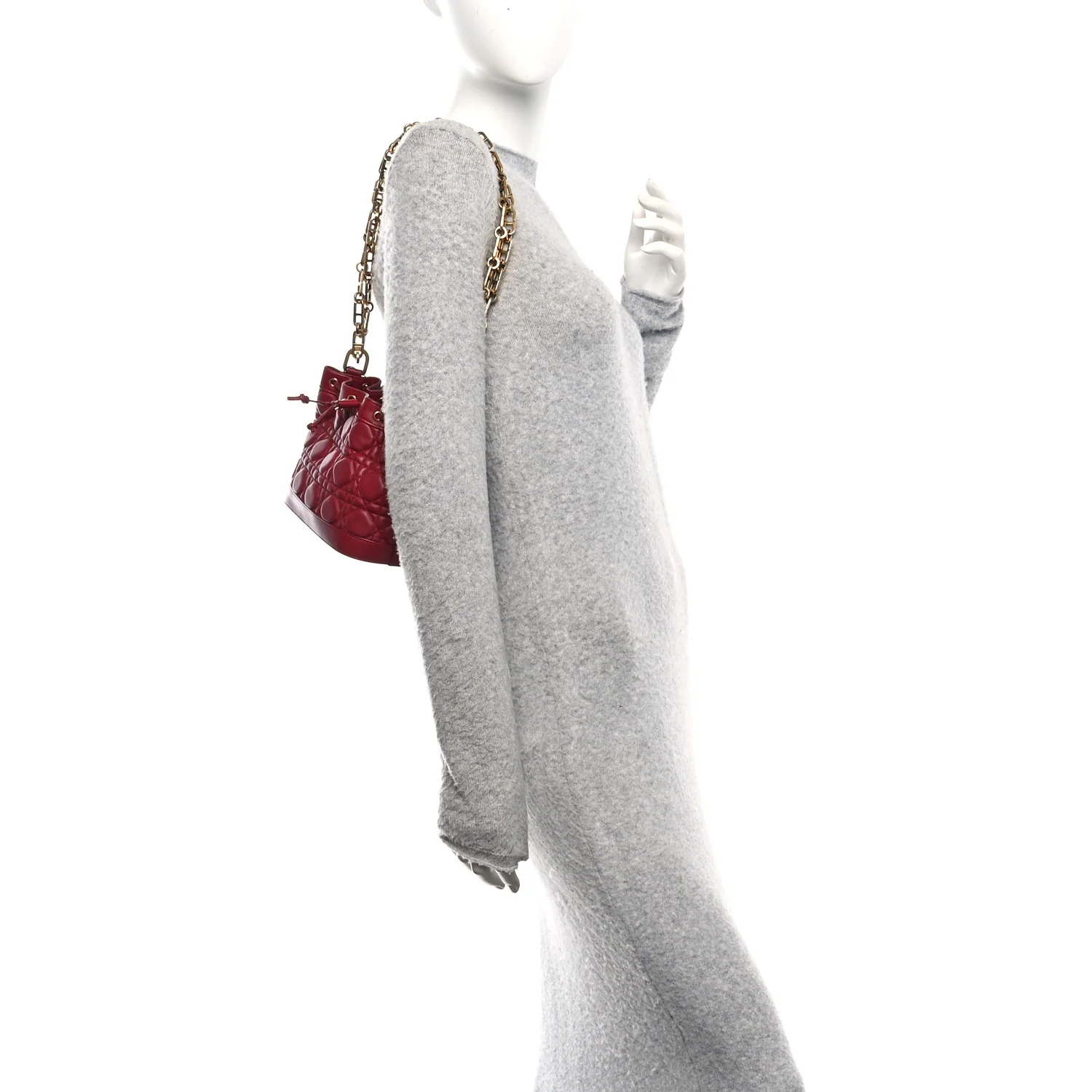 Lambskin Cannage Miss Dior Bucket Bag Cherry Red - Image 2