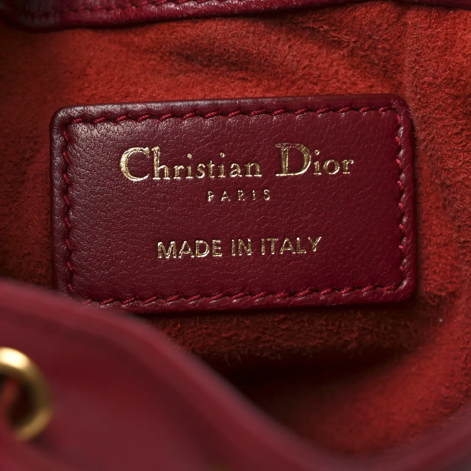 Lambskin Cannage Miss Dior Bucket Bag Cherry Red - Image 6