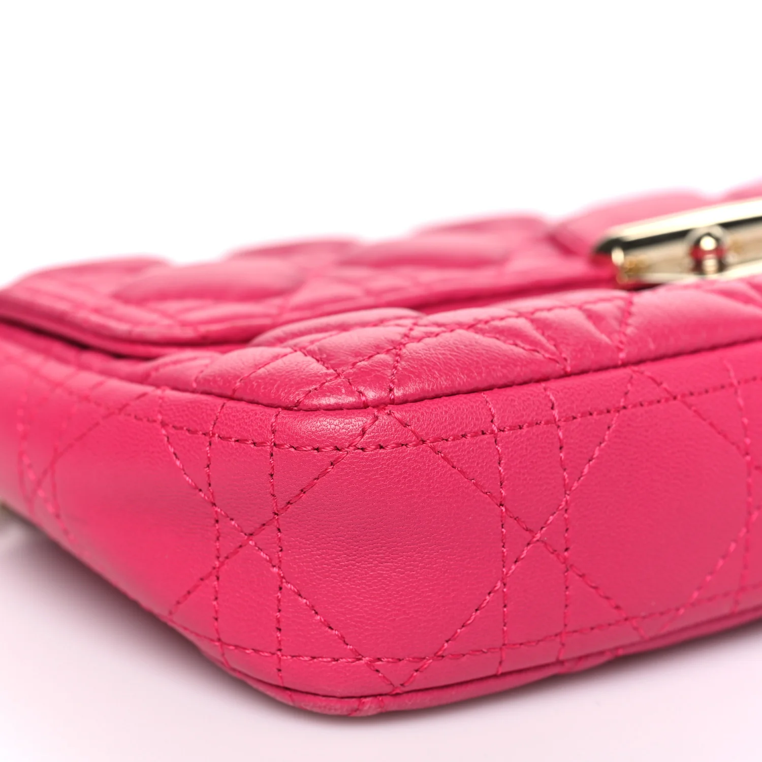 Lambskin Cannage Miss Dior Promenade Pouch Fuchsia - Image 9