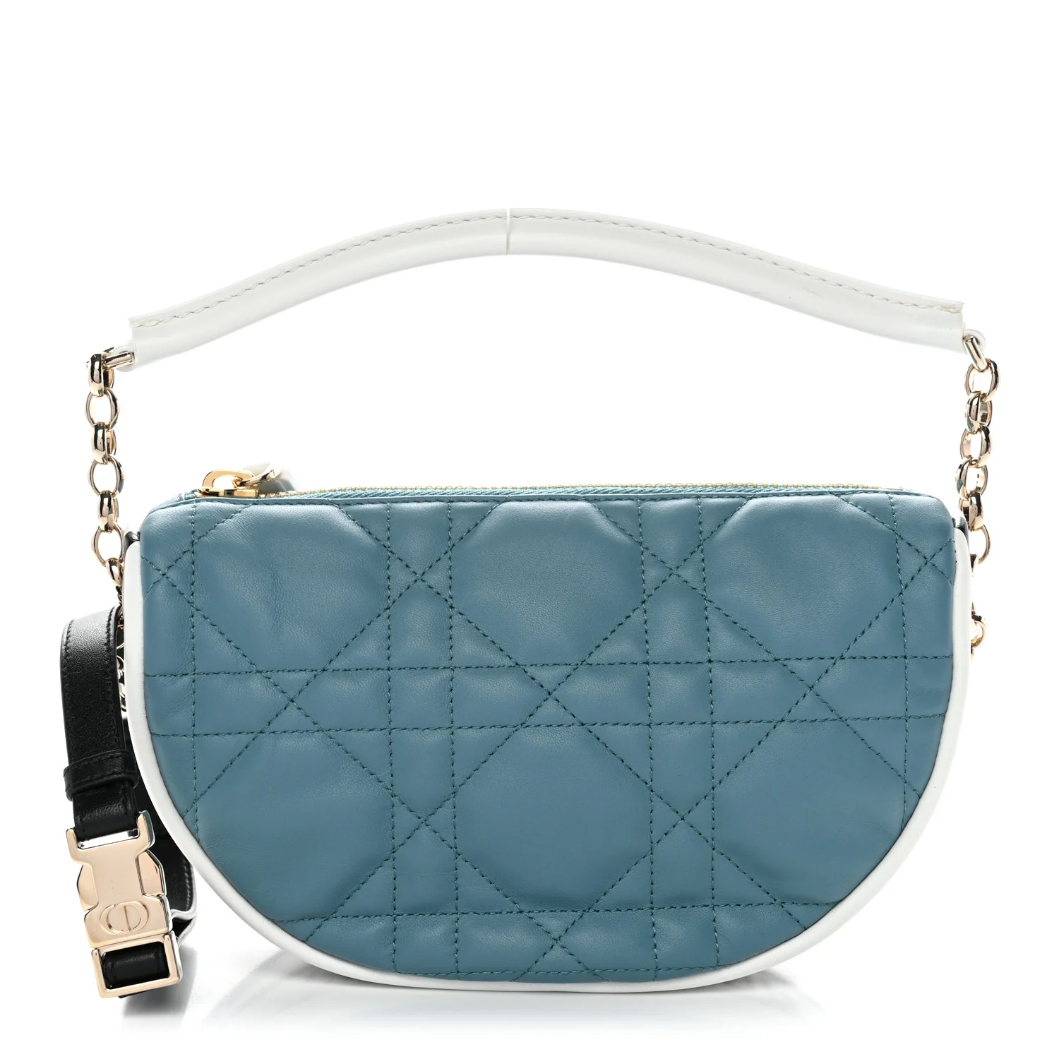 Lambskin Cannage Small Dior Vibe Hobo Bag Cloud Blue