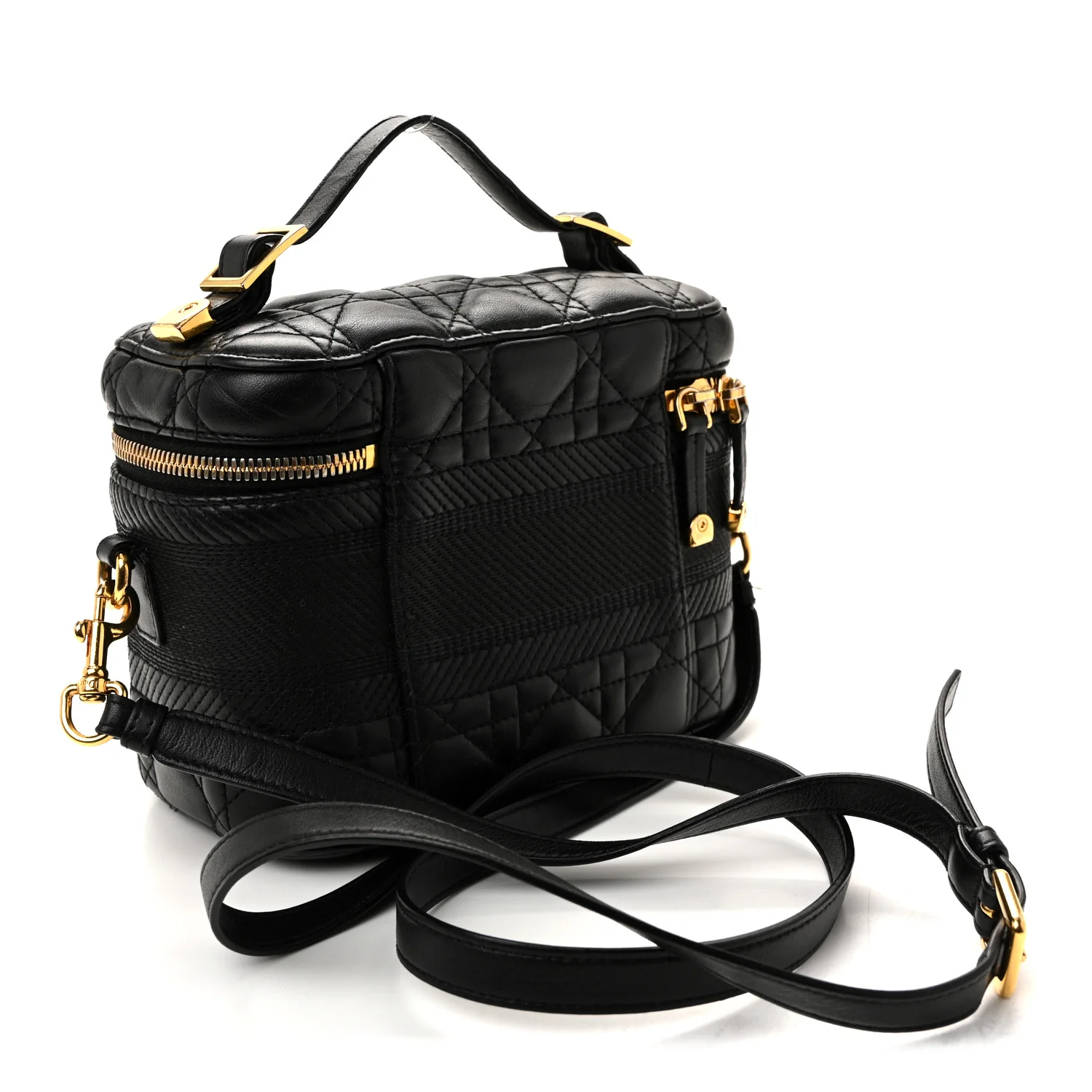Lambskin Cannage Small Diortravel Vanity Case Black - Image 3