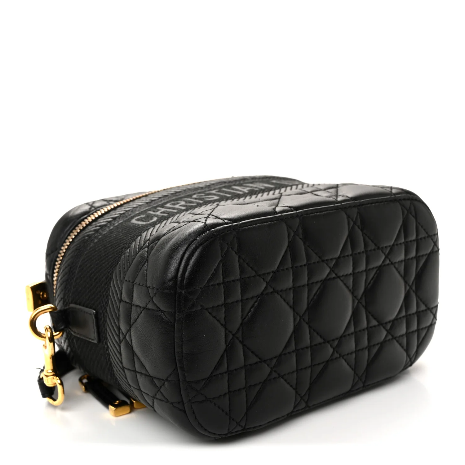 Lambskin Cannage Small Diortravel Vanity Case Black - Image 4