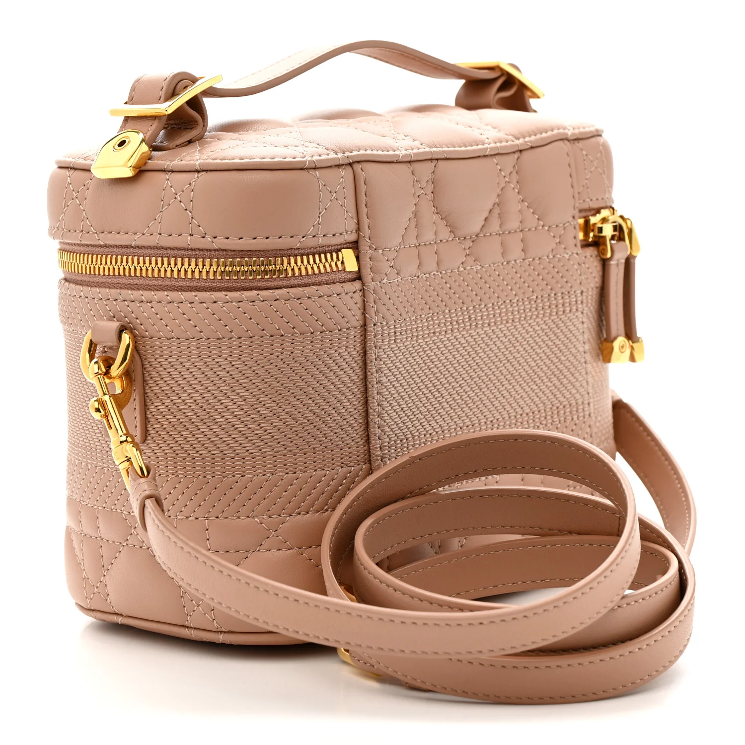 Lambskin Cannage Small Diortravel Vanity Case Rose Des Vents - Image 3