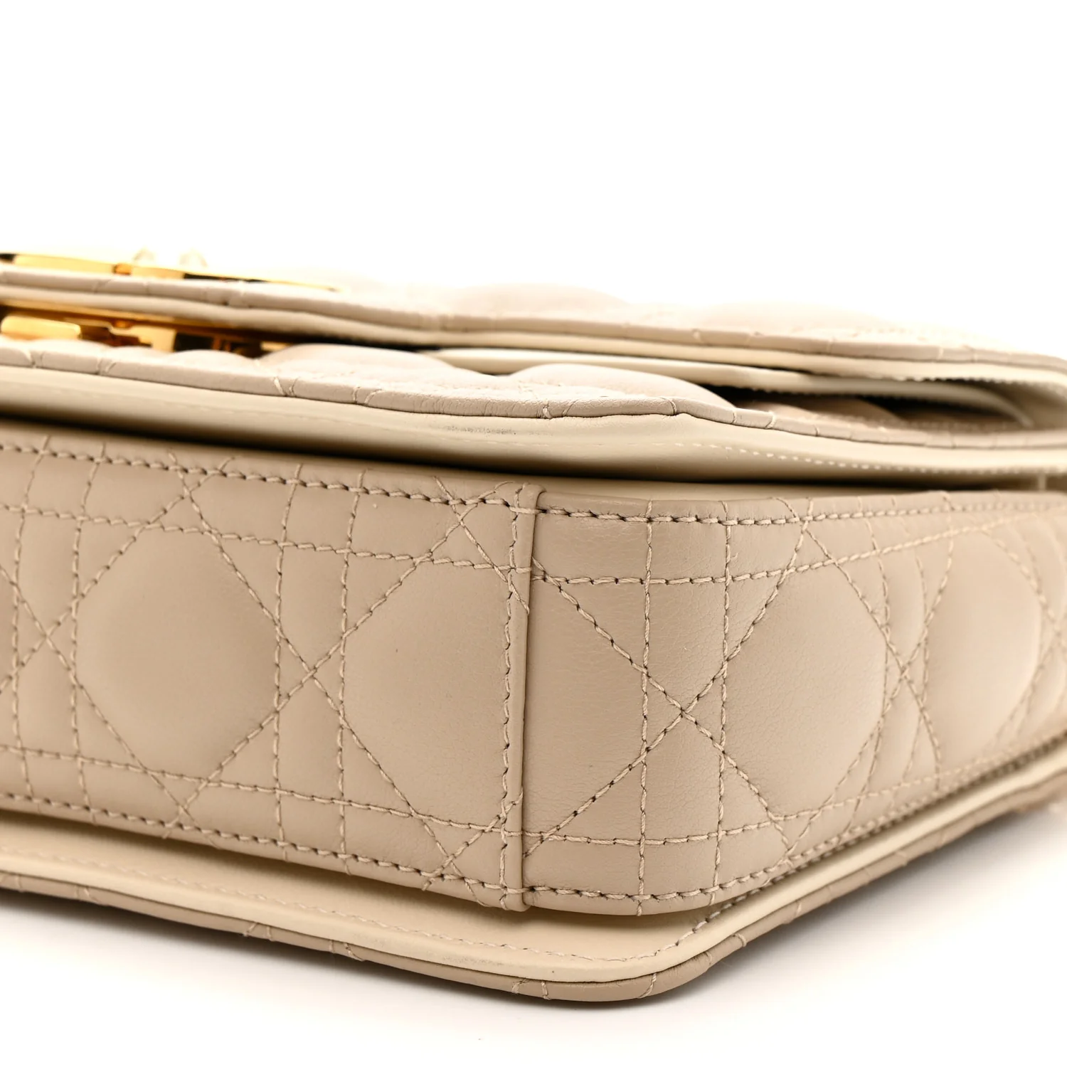 Lambskin Cannage Small Jolie Top Handle Bag Powder Beige Latte - Image 10