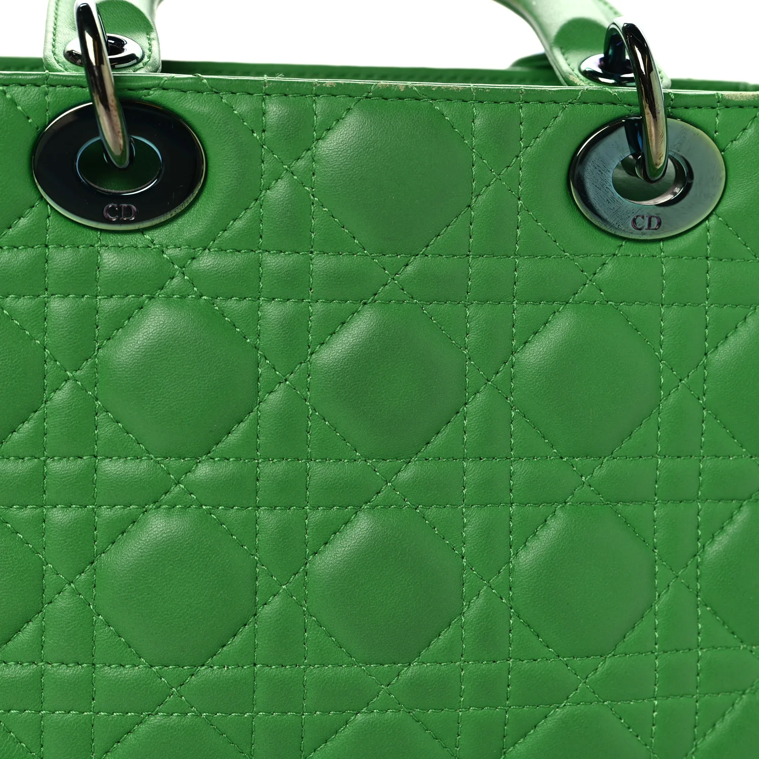 Lambskin Cannage Small Lady Dior Bright Green - Image 16