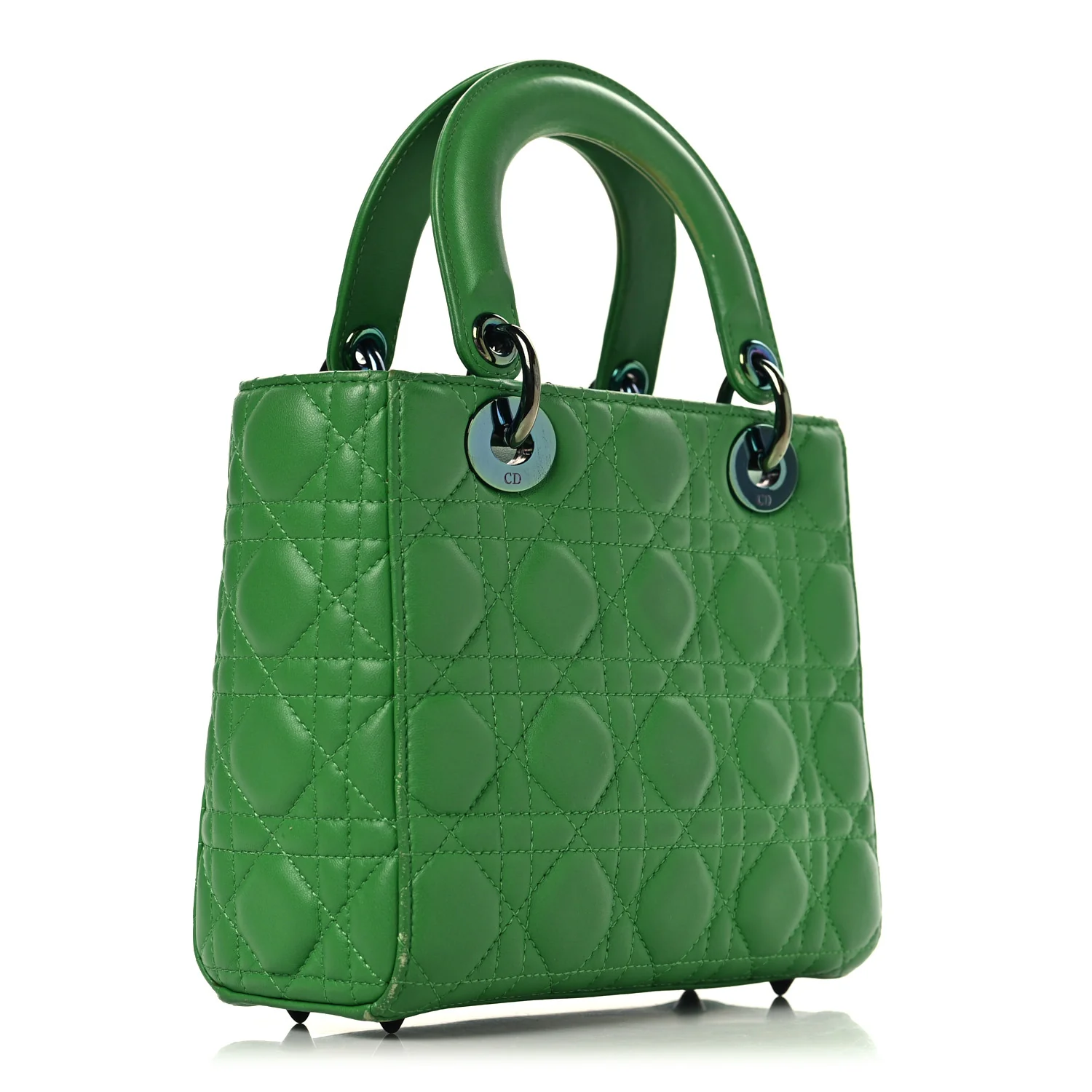 Lambskin Cannage Small Lady Dior Bright Green - Image 3