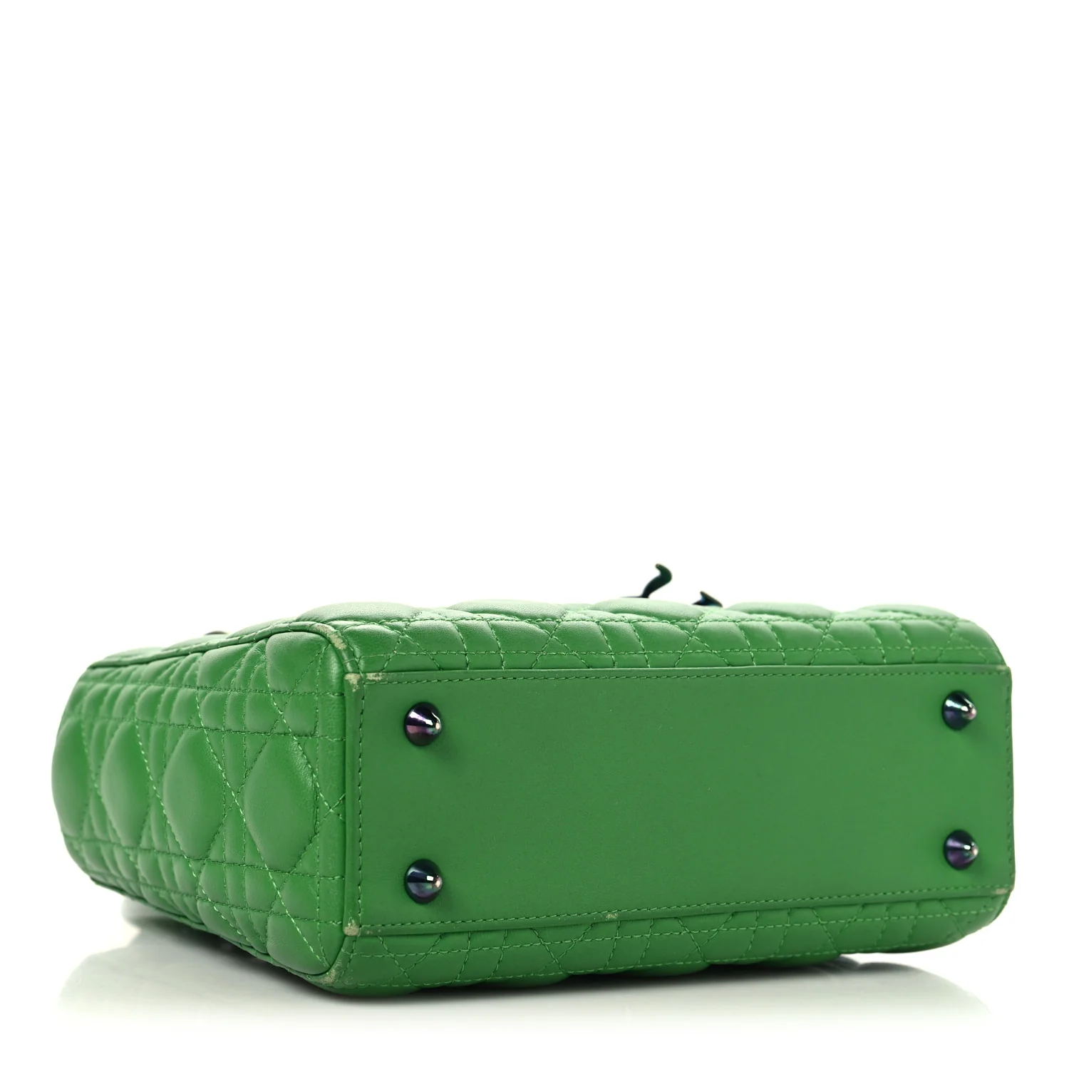 Lambskin Cannage Small Lady Dior Bright Green - Image 4