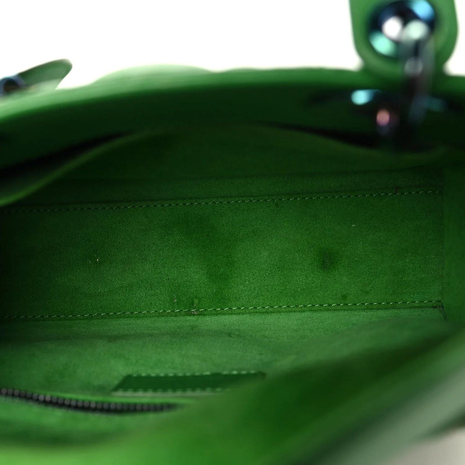 Lambskin Cannage Small Lady Dior Bright Green - Image 5