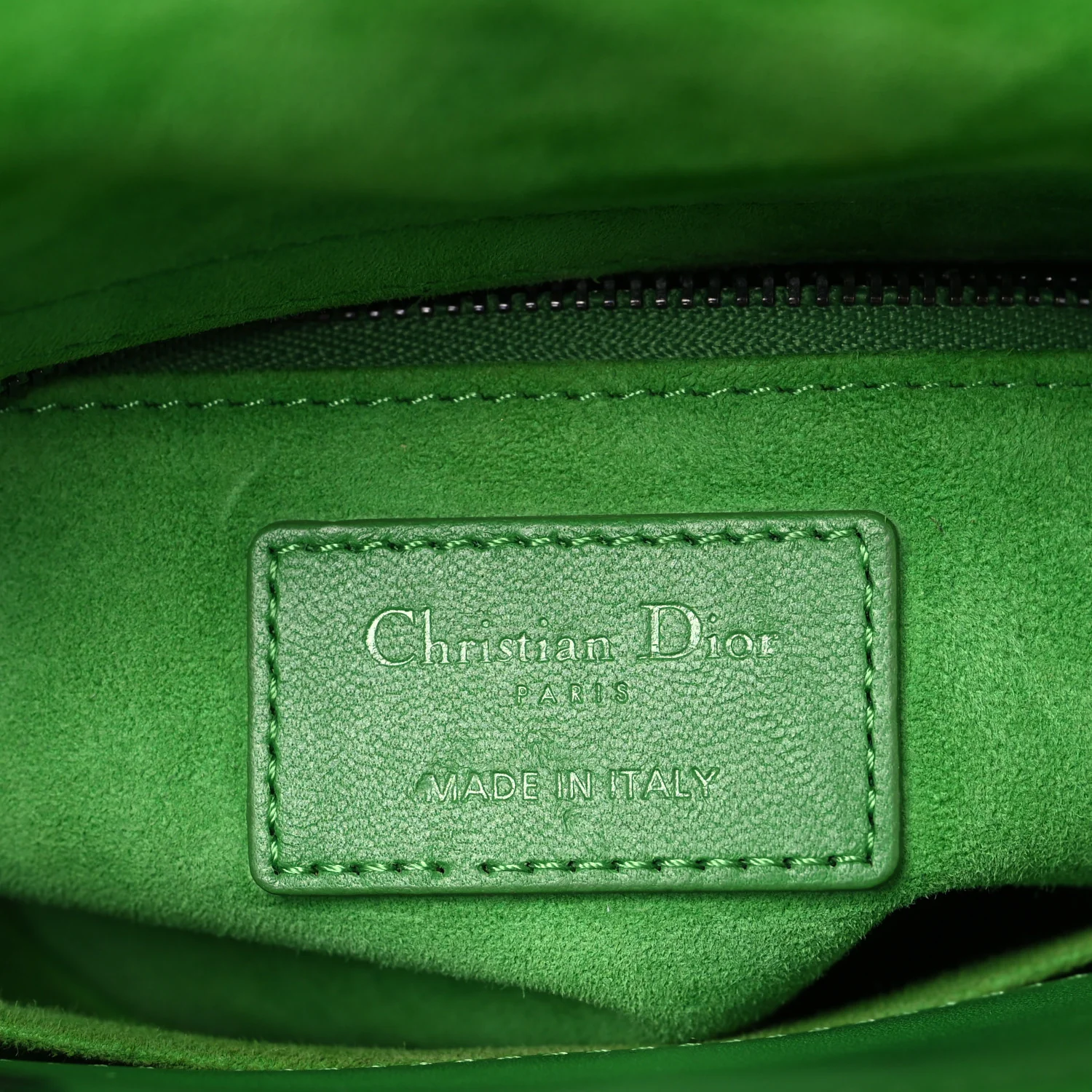 Lambskin Cannage Small Lady Dior Bright Green - Image 6