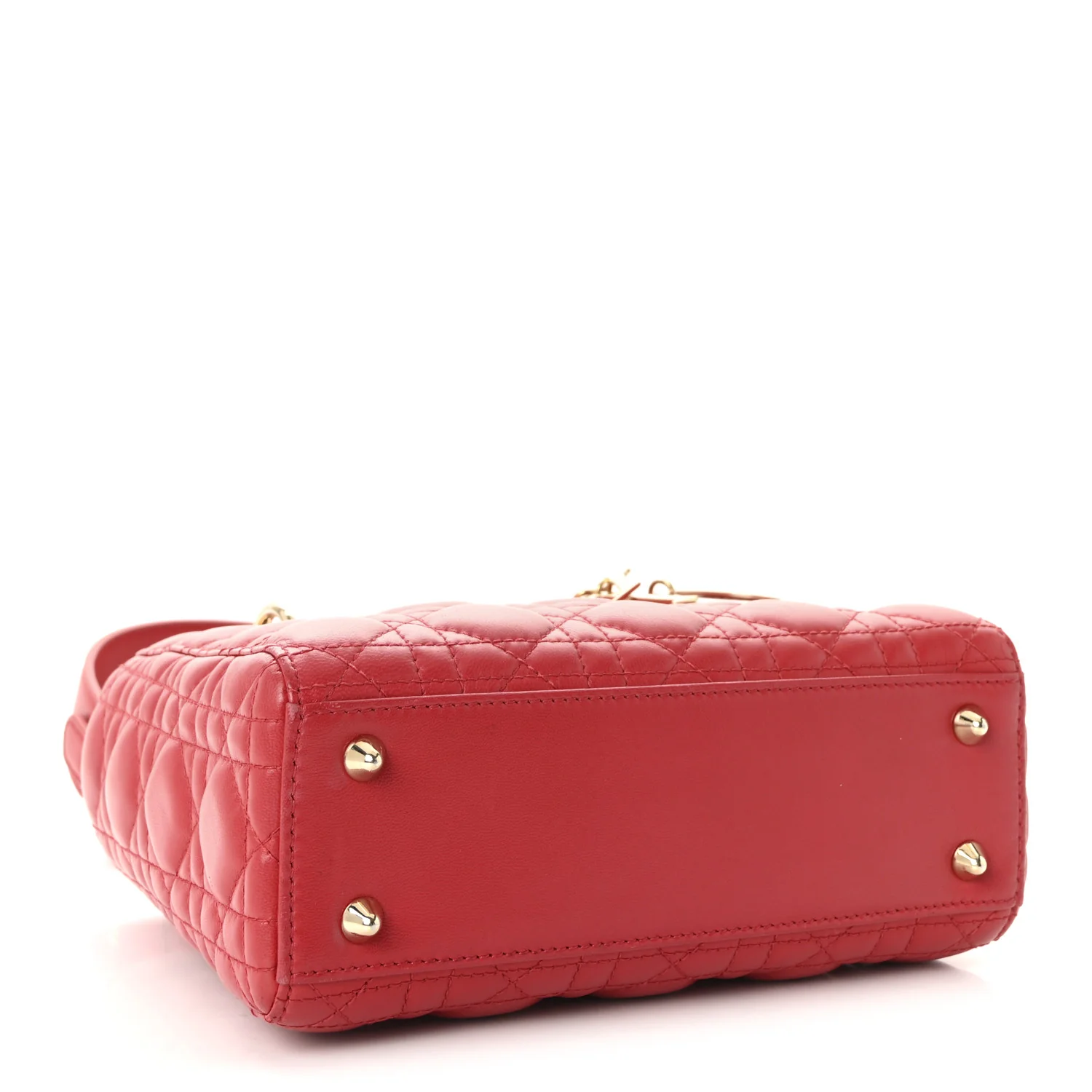 Lambskin Cannage Small Lady Dior Red - Image 4