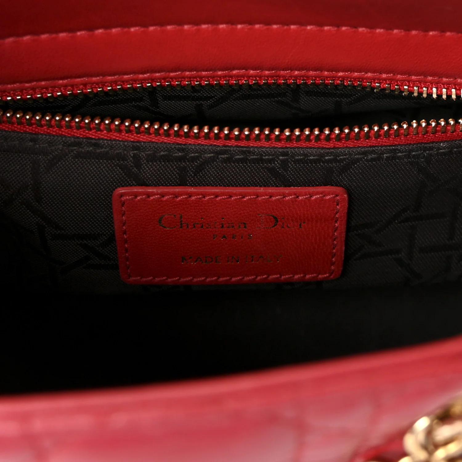 Lambskin Cannage Small Lady Dior Red - Image 6