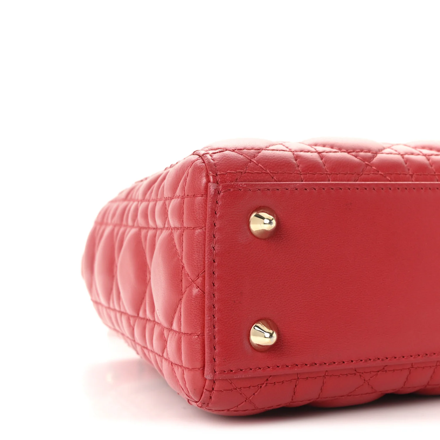 Lambskin Cannage Small Lady Dior Red - Image 8