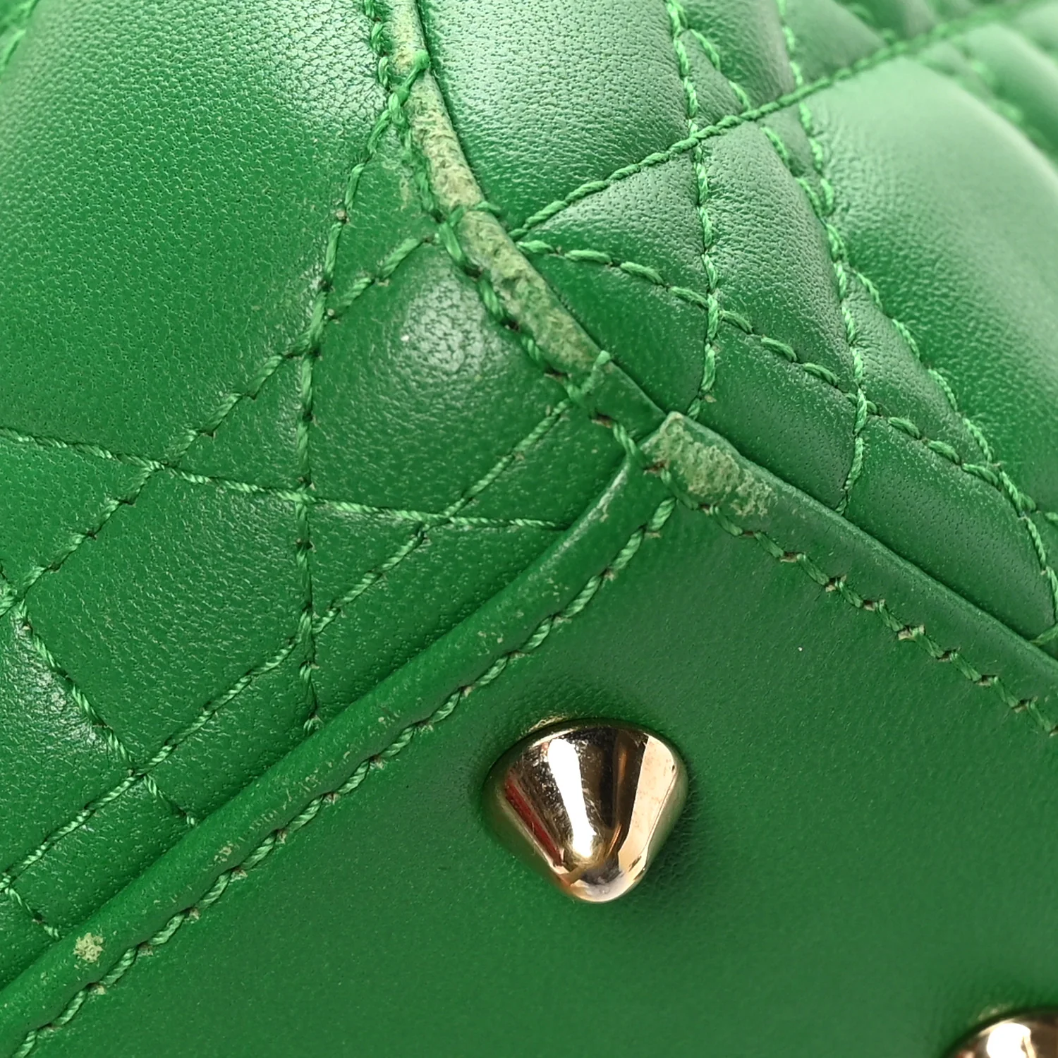 Lambskin Cannage Small Lucky Badges My Lady Dior Green - Image 10