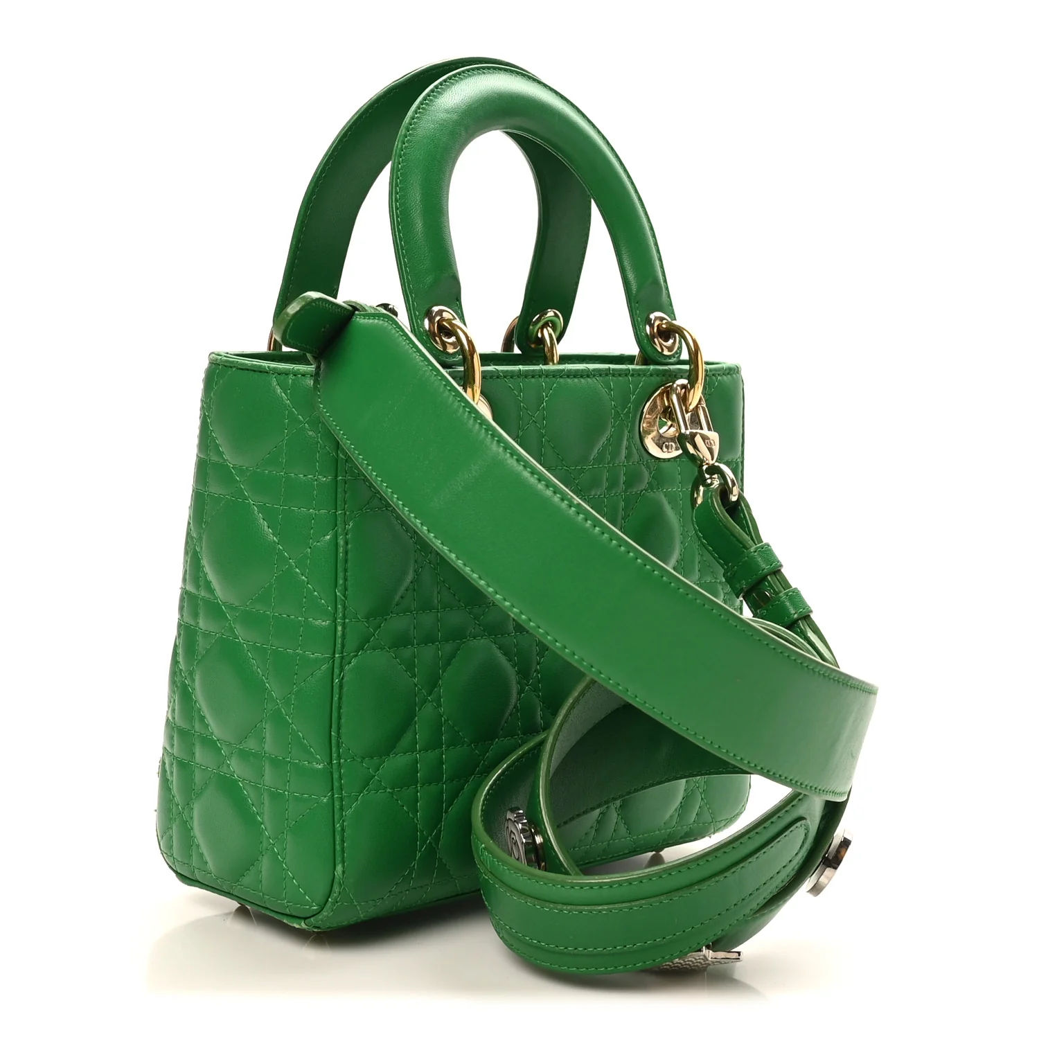 Lambskin Cannage Small Lucky Badges My Lady Dior Green - Image 3