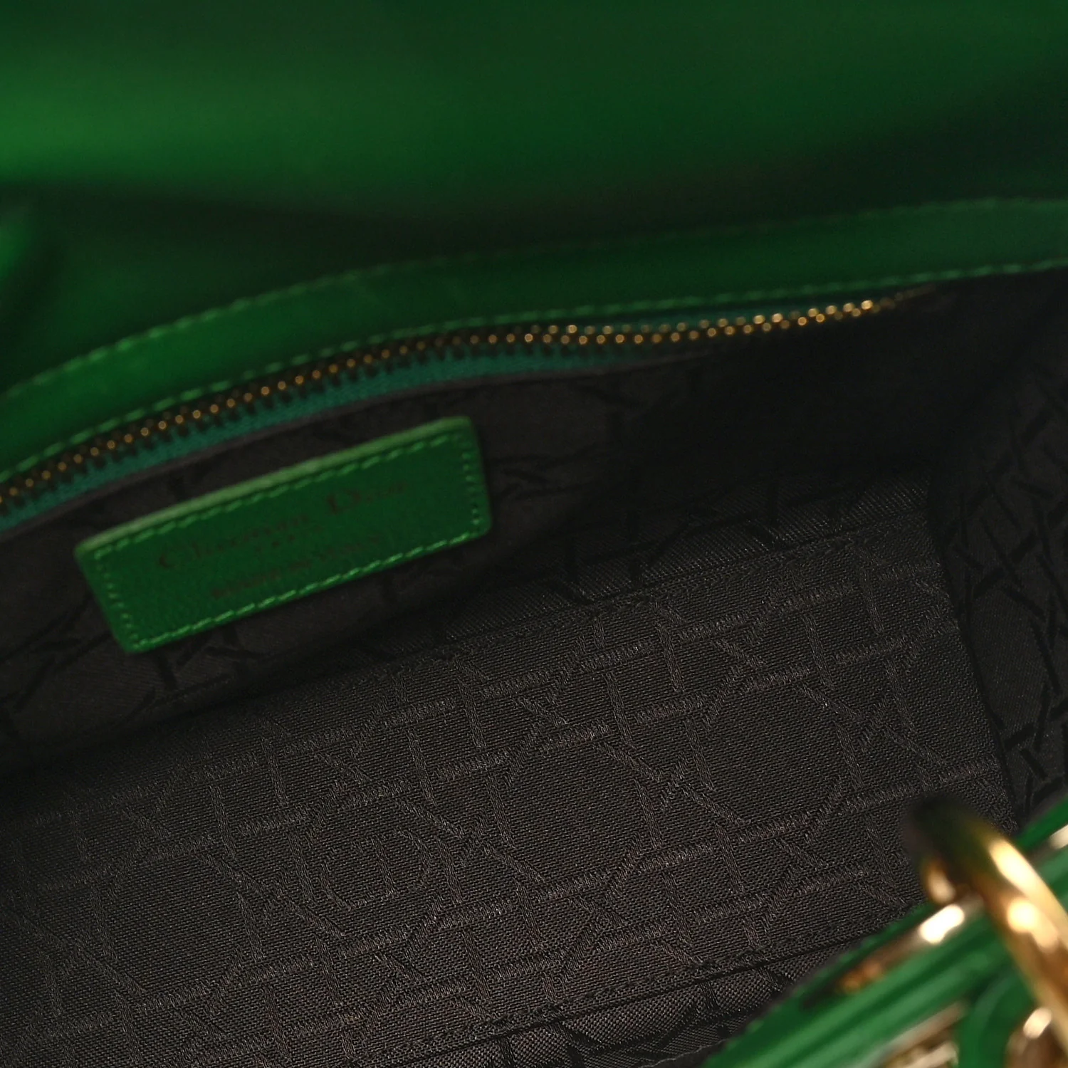 Lambskin Cannage Small Lucky Badges My Lady Dior Green - Image 5