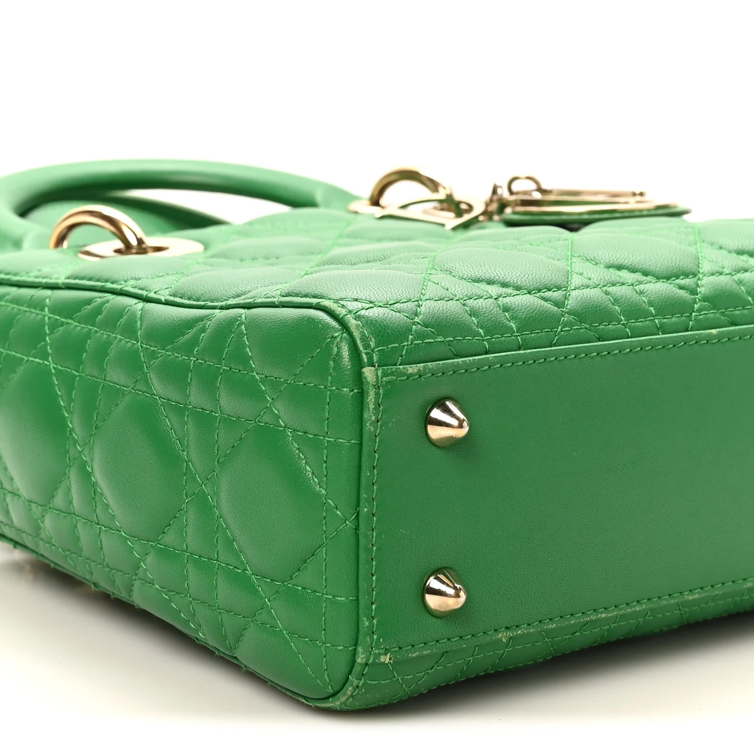 Lambskin Cannage Small Lucky Badges My Lady Dior Green - Image 8