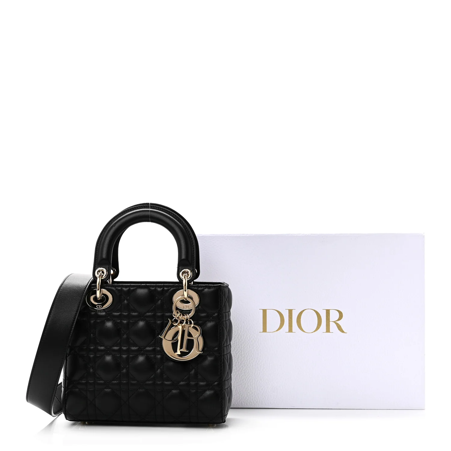 Lambskin Cannage Small My ABCDior Lady Dior Black - Image 11