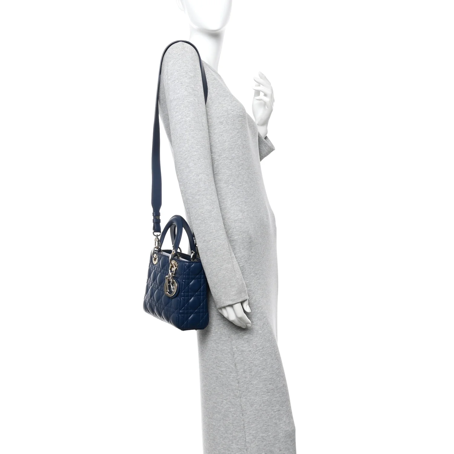 Lambskin Cannage Small My ABCDior Lady Dior Blue - Image 3