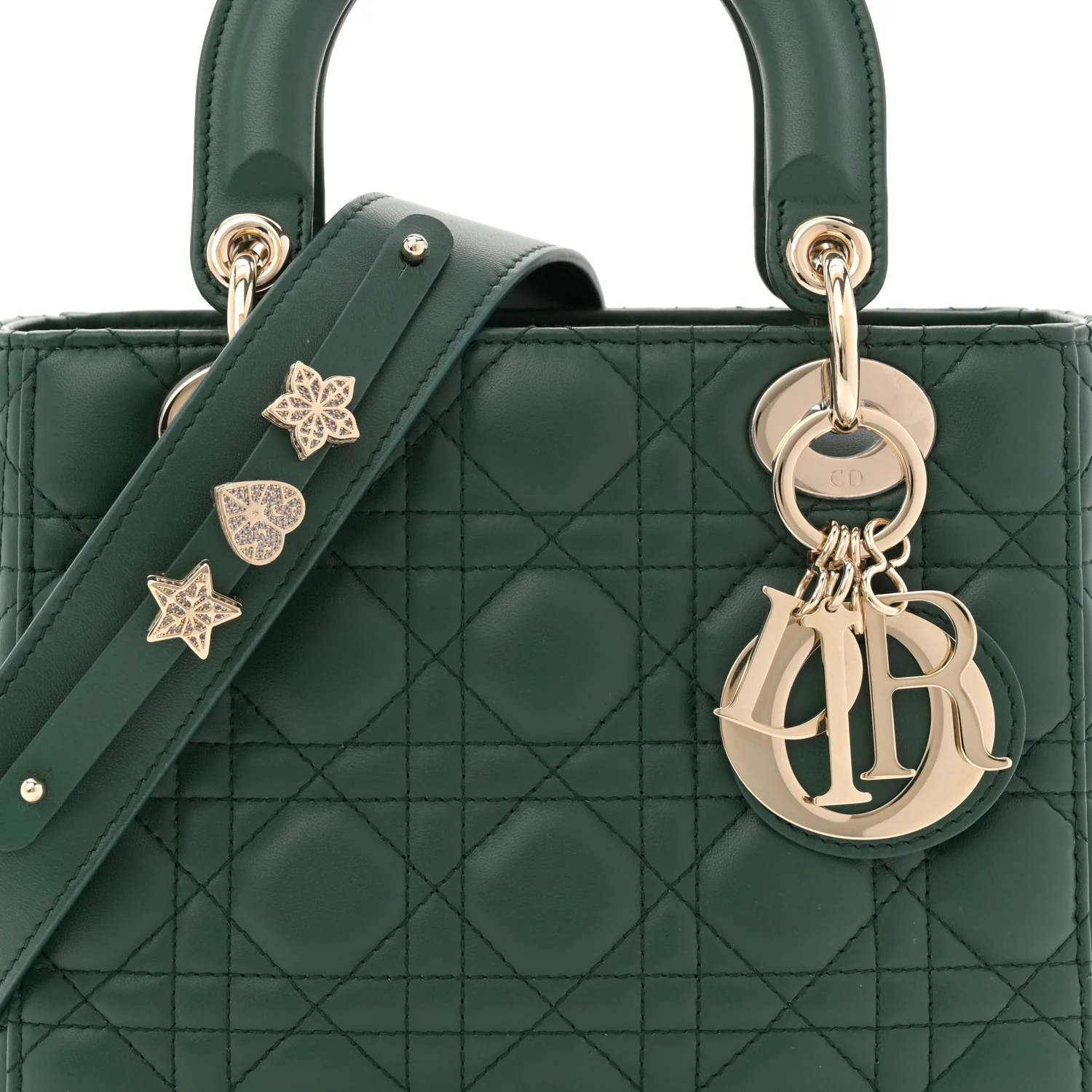 Lambskin Cannage Small My ABCDior Lady Dior Dark Green - Image 8