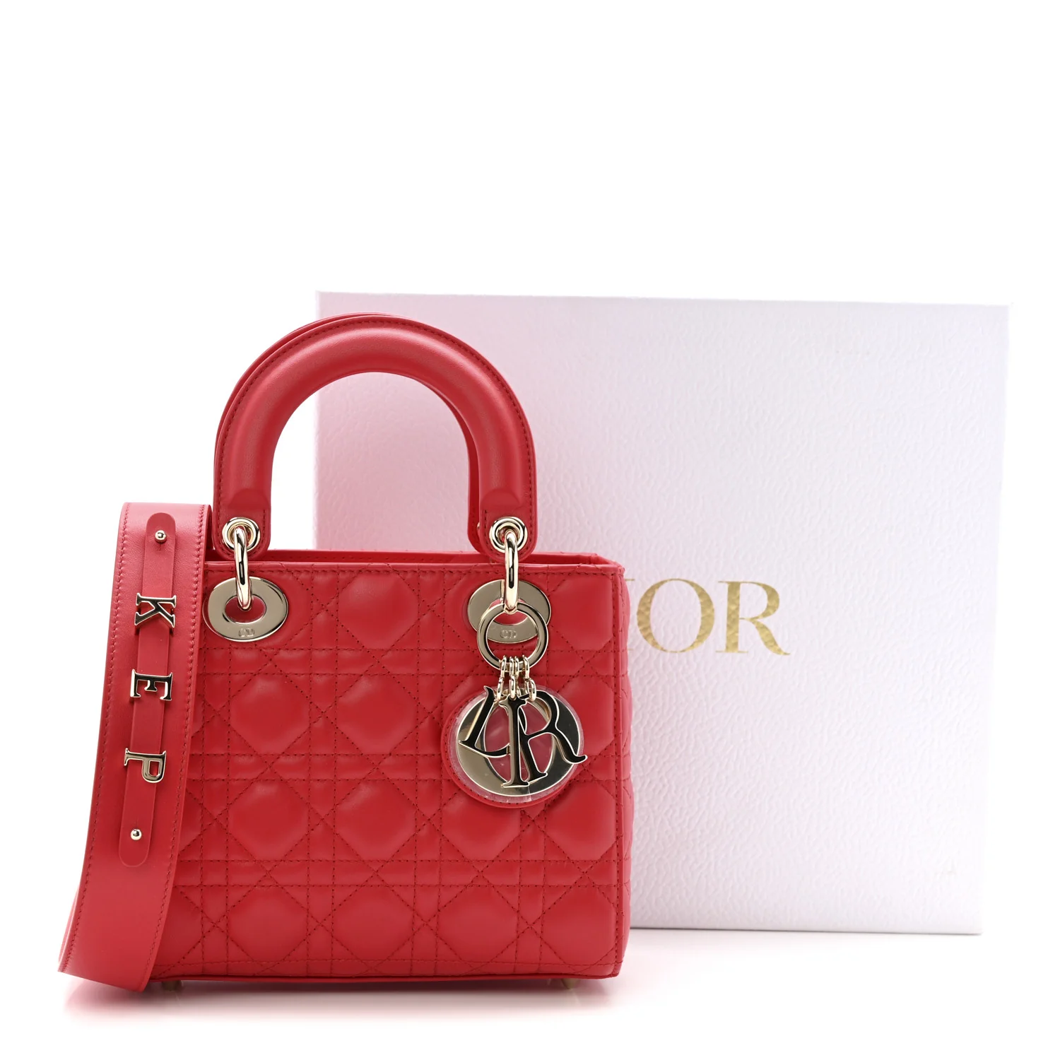 Lambskin Cannage Small My ABCDior Lady Dior Red - Image 11