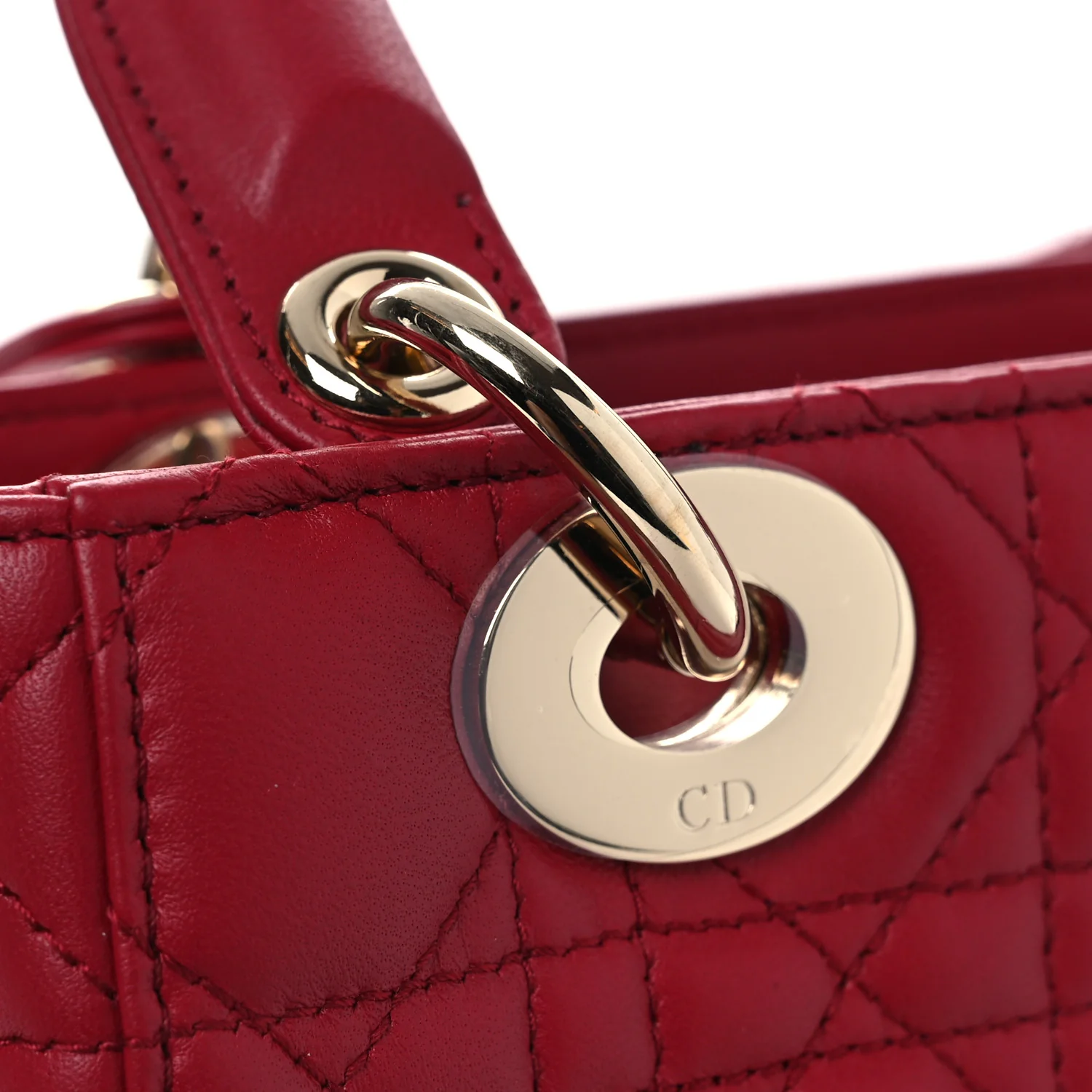Lambskin Cannage Small My ABCDior Lady Dior Red - Image 11