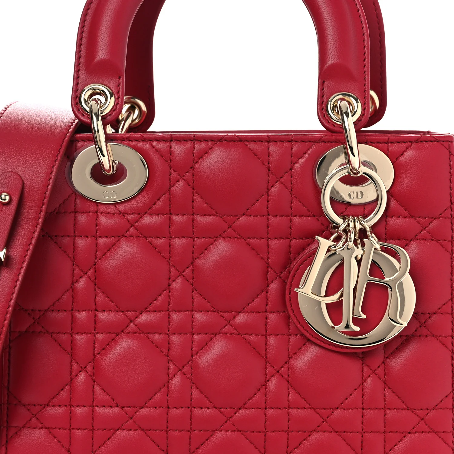Lambskin Cannage Small My ABCDior Lady Dior Red - Image 8