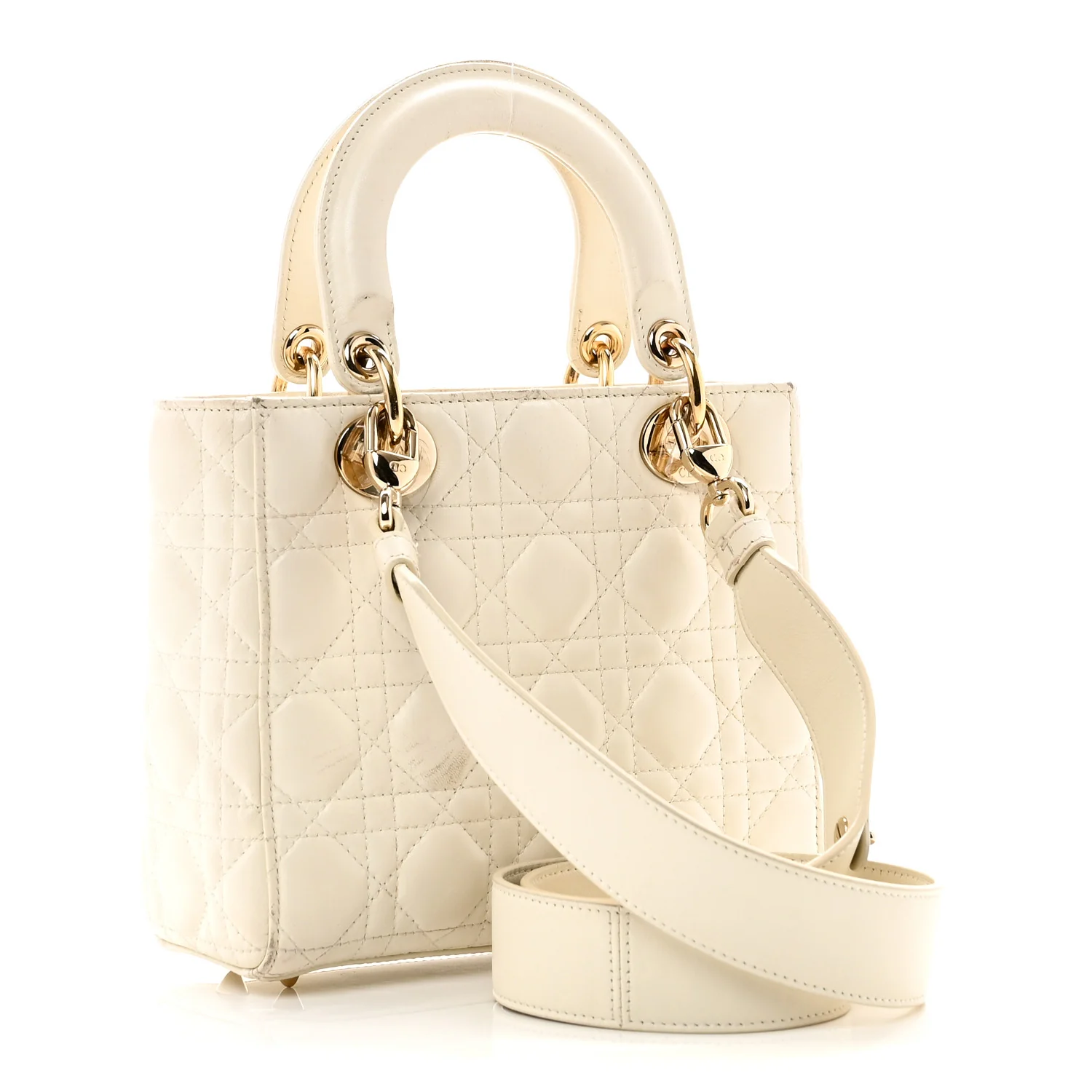 Lambskin Cannage Small My ABCDior Lady Dior White - Image 3
