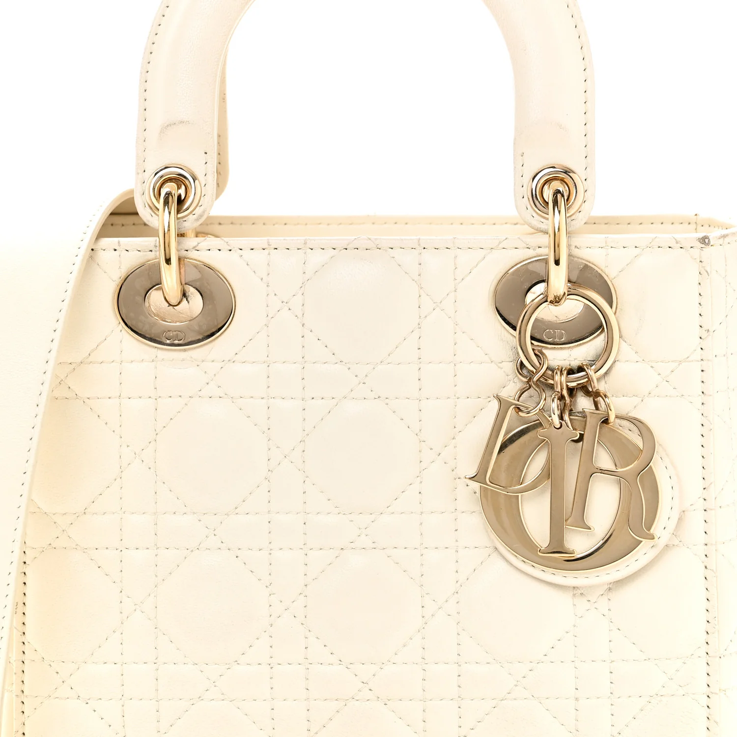 Lambskin Cannage Small My ABCDior Lady Dior White - Image 8