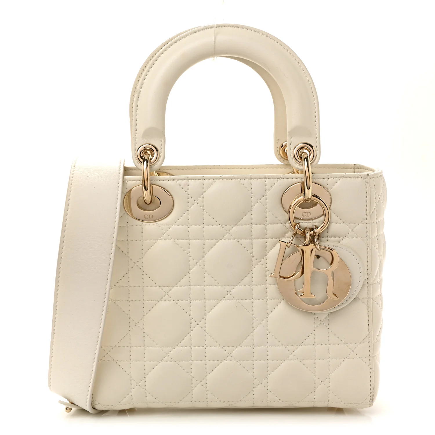 Lambskin Cannage Small My ABCDior Lady Dior White
