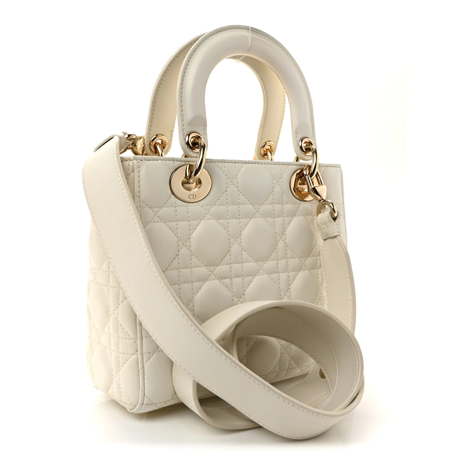 Lambskin Cannage Small My ABCDior Lady Dior White - Image 3